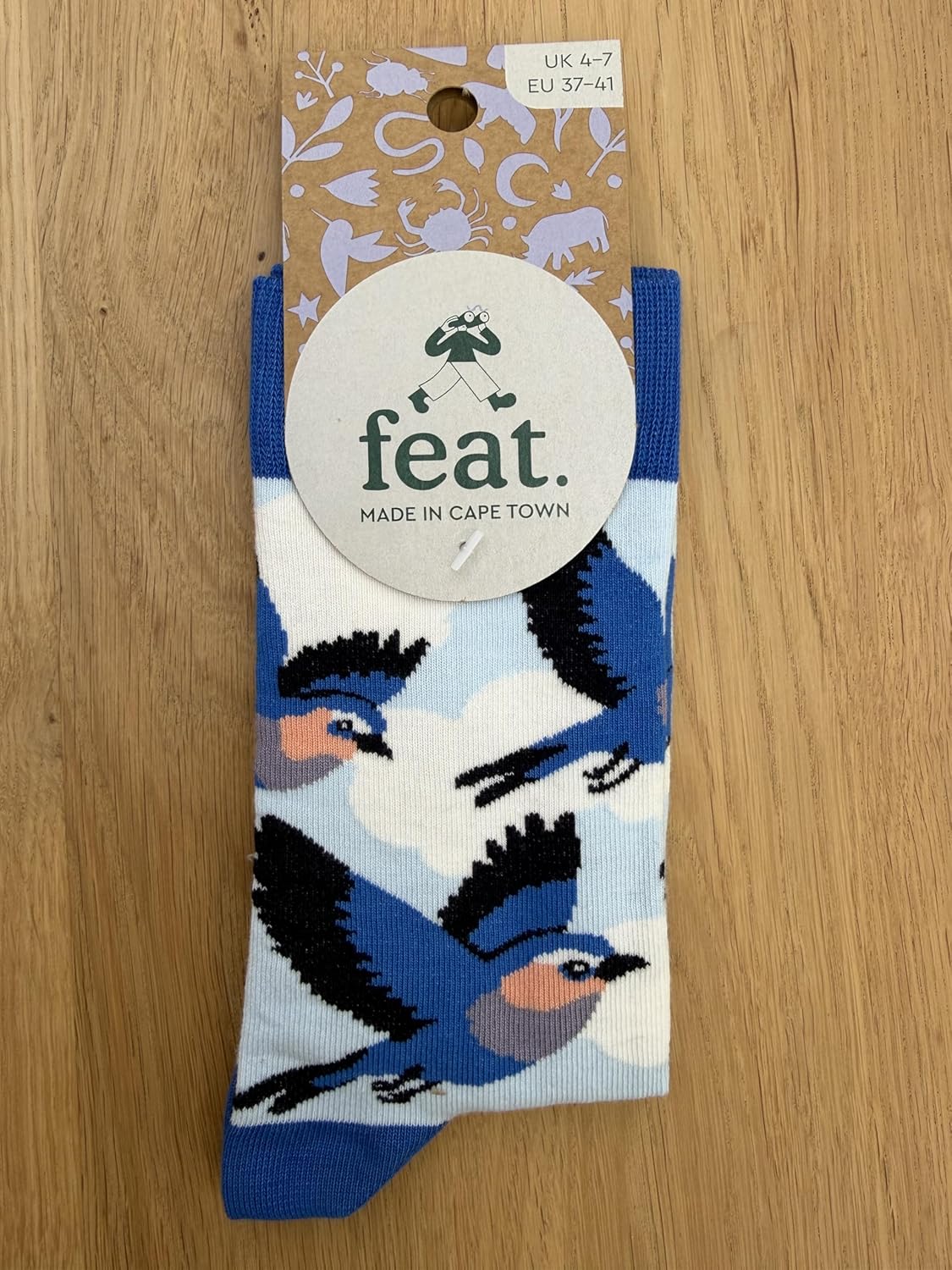 Detalle de Cotton Crew Socks – Unisex, Fun Design, UK Sizes 4–7 & 8–11