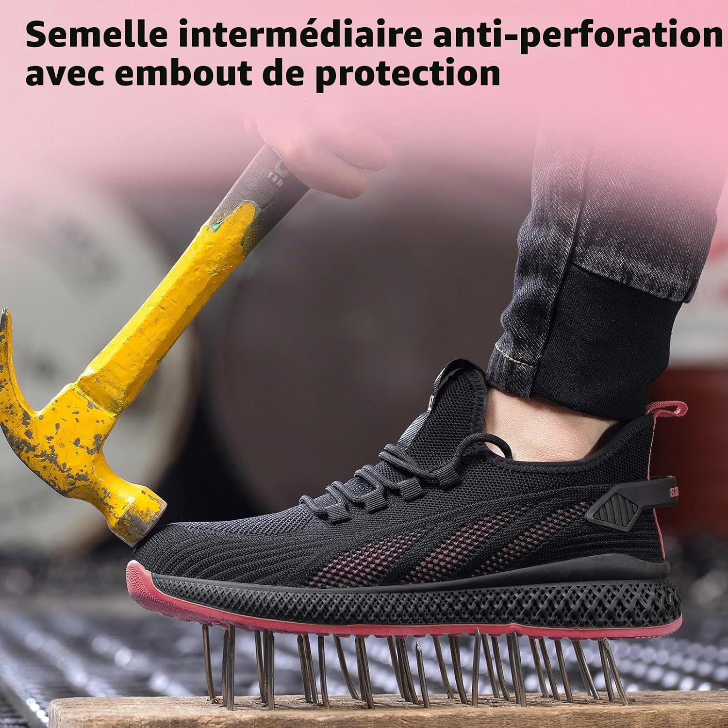 Detalle de SPIEZ veiligheidsschoenen voor dames, licht, metaalvrij en ademend