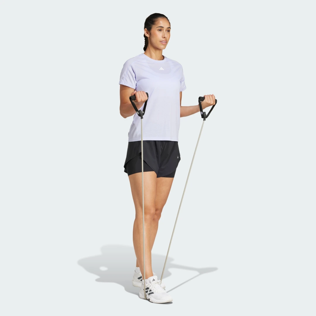 Detalle de Camiseta cuello redondo AEROREADY Train Essentials Minimal Branding de Adidas – violeta