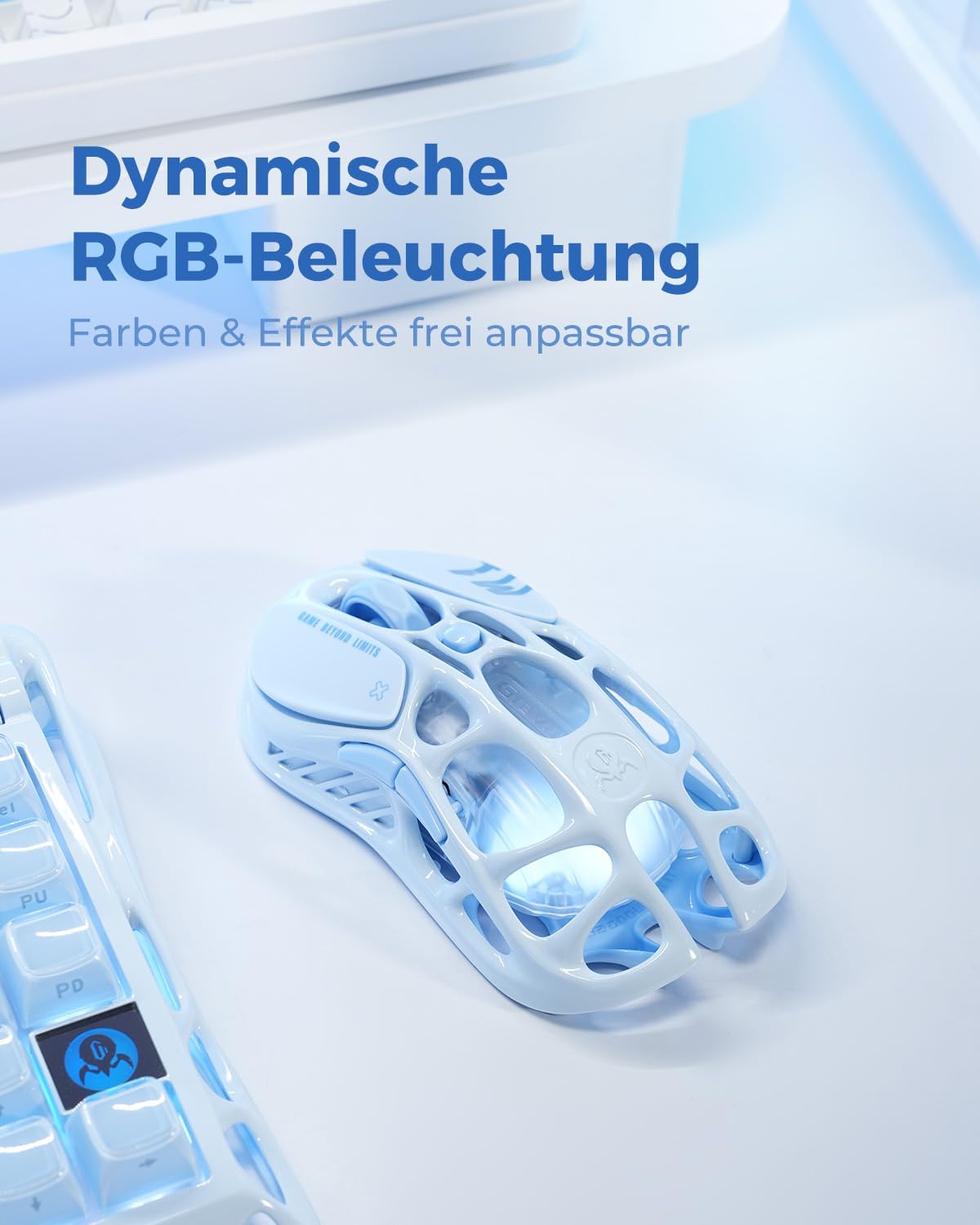 Thumbnail 6 de GravaStar Mercury M1 Pro kabellose Gaming-Maus (Magnesium, 26.000 DPI, PAW3395DM, 5 Tasten) mit 2,4 GHz/BT/Kabel