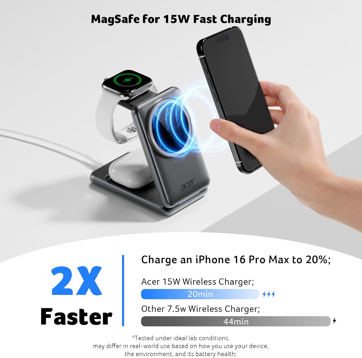 Thumbnail 5 de Acer 3-in-1 Charging Station 15W MagSafe for iPhone