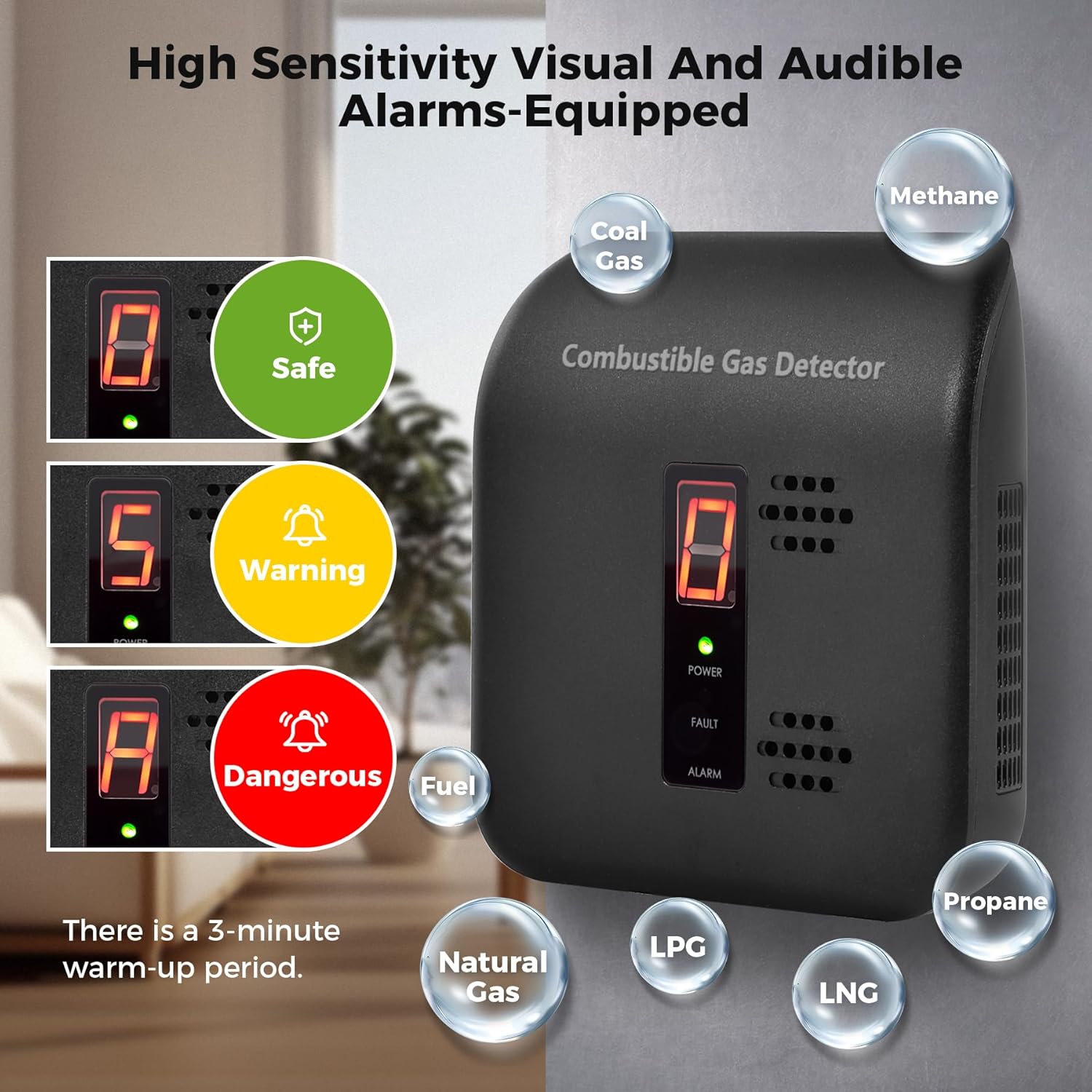 Thumbnail 2 de Xalire Plug-in Natural Gas Leak Detector 85dB