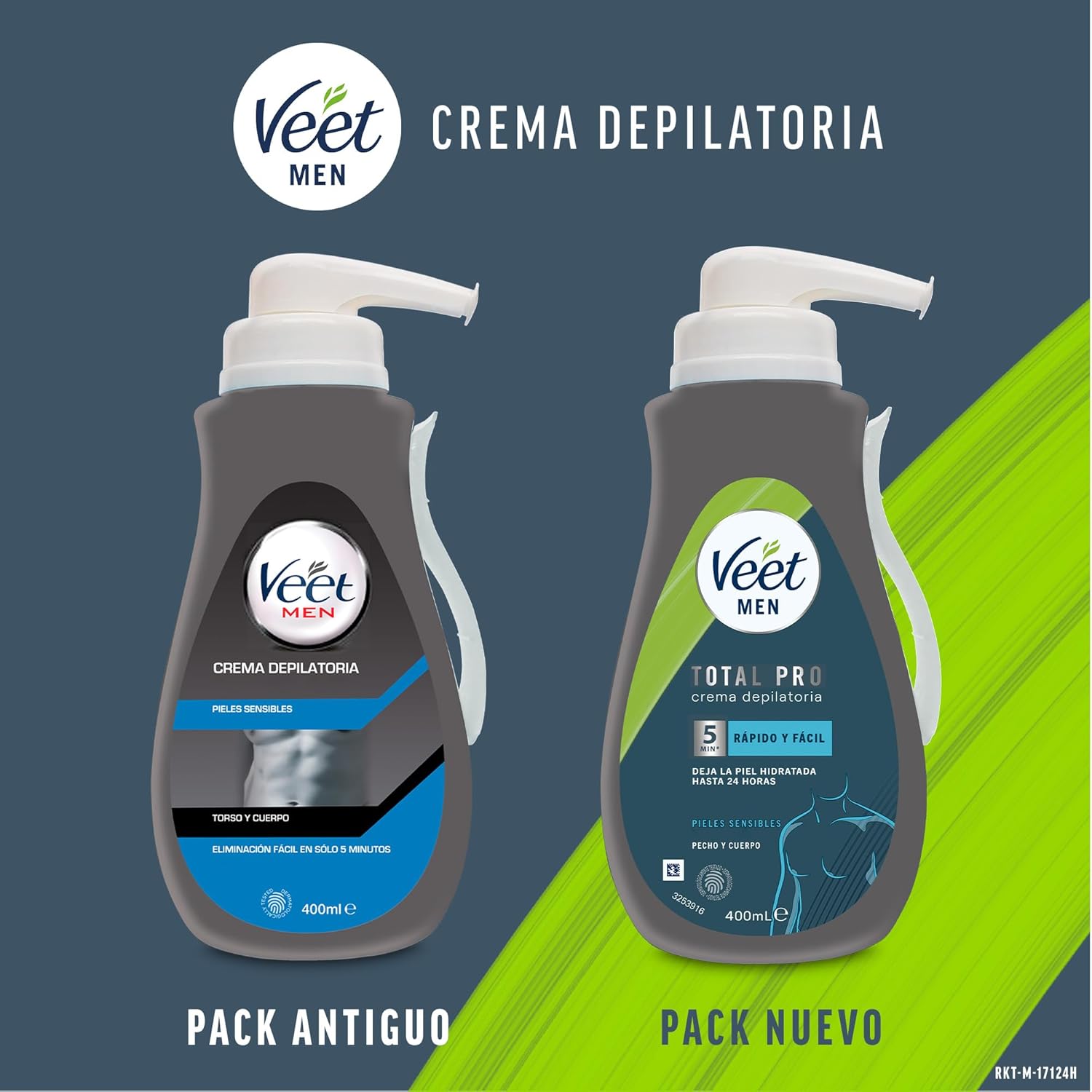 Detalle 1 de Veet Crema Depilatoria Hombre Piel Sensible 400 ml