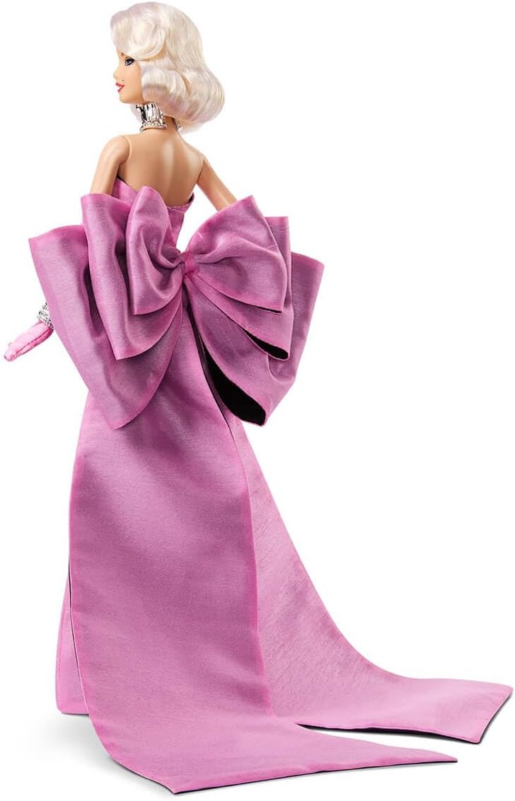 Detalle 2 de Barbie Signature Marilyn Monroe JJY00 verzameldoll in roze filmjurk