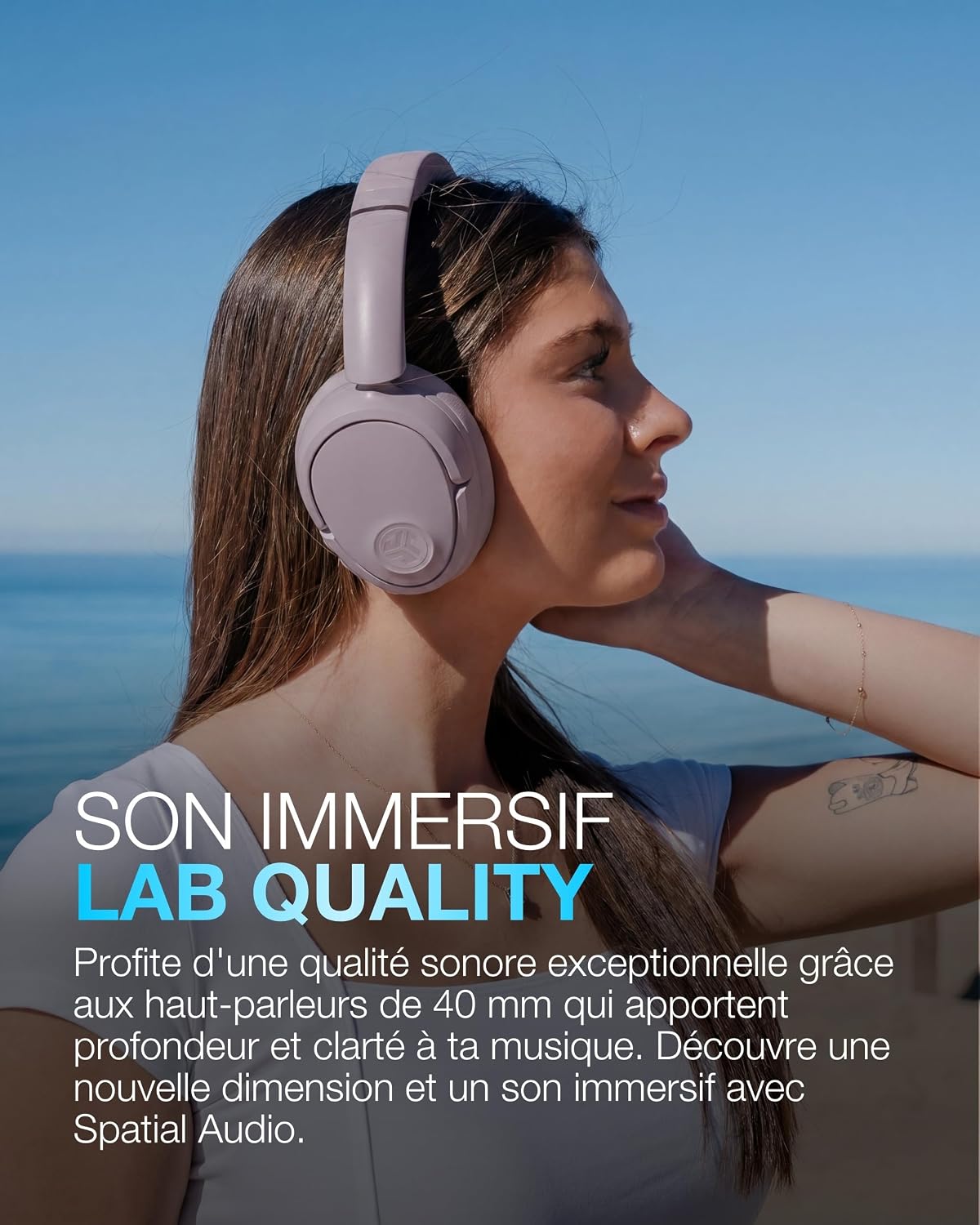 Thumbnail 3 de JLab JBuds LUX ANC : casque audio Bluetooth supra-auriculaire anti-bruit avec micro et mode Be Aware