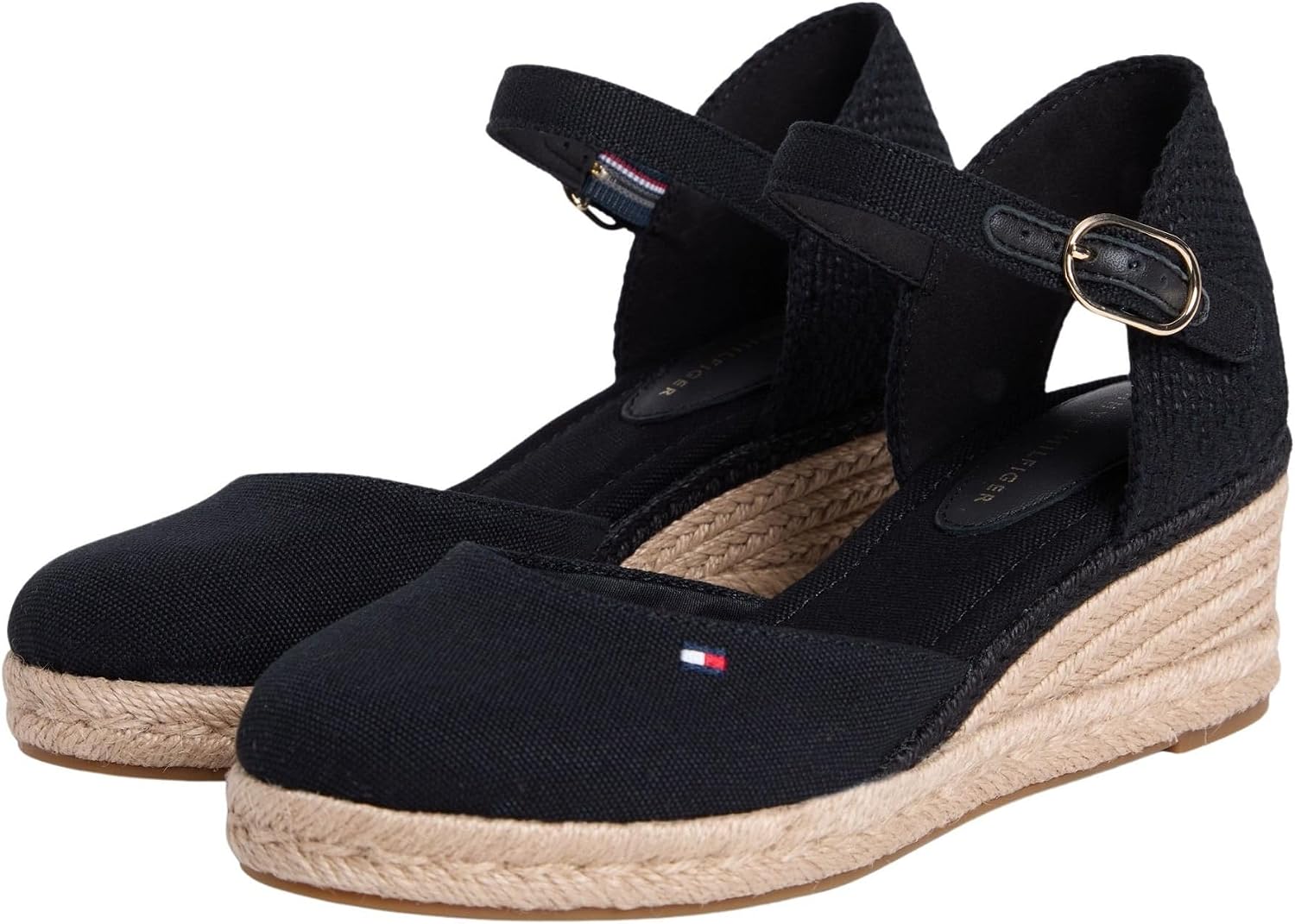 Detalle de Tommy Hilfiger Mid Wedge Espad Closed Toe FW0FW09233: espadrillas con zeppa