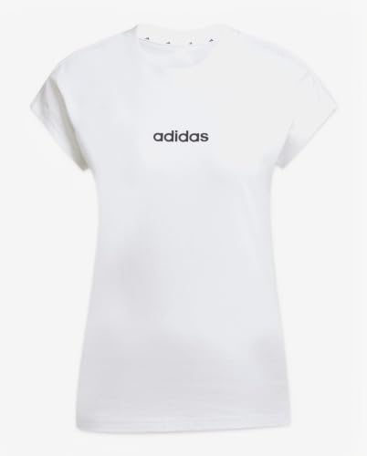 Thumbnail 9 de Adidas Mujer Essentials Linear Cotton Shirt – camiseta blanca con negro, talla M