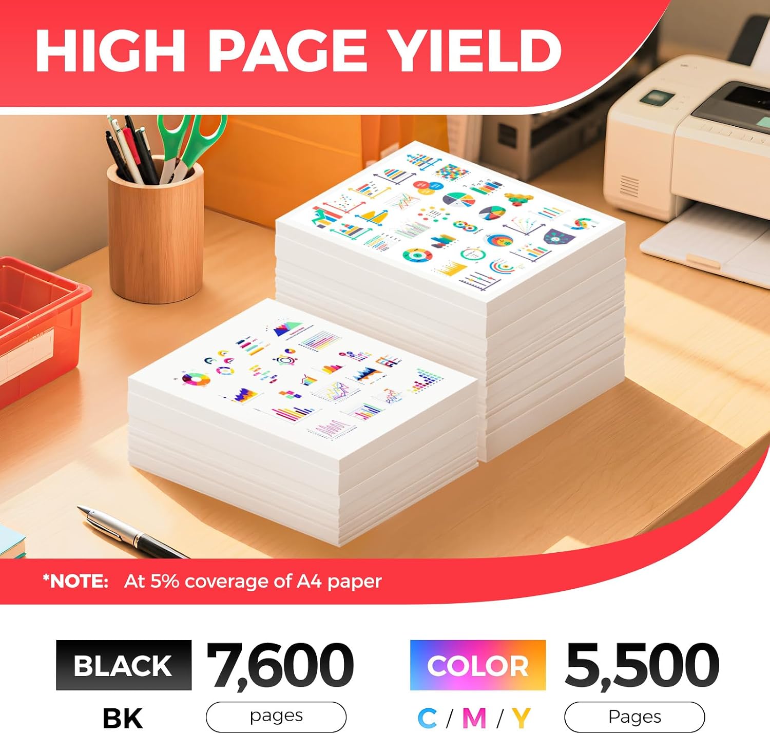Thumbnail 2 de Canon 069H 4-Pack Toner Cartridge Set for MF753Cdw 🖨