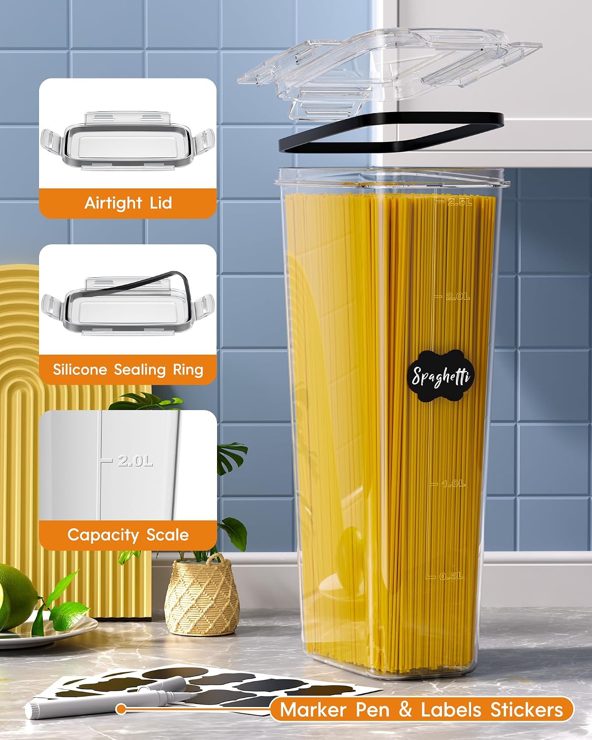 Detalle de Airtight Food Storage Containers, 15-Pc ⚙