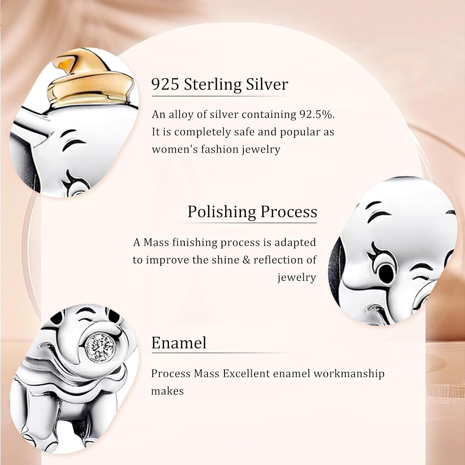 Thumbnail 2 de HAEPiAR 925 Sterling Silber Alien Charms Anhänger – Silbern, funkelnde Zirkonia, kompatibel zu Armbändern und Ketten