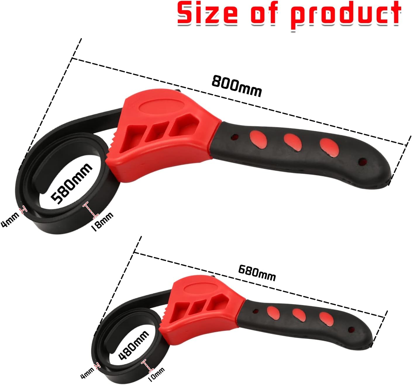 Detalle 2 de FUSHUI 2 Pack Oil Filter Strap Wrench: Versatile Belt Wrenches for Car Maintenance