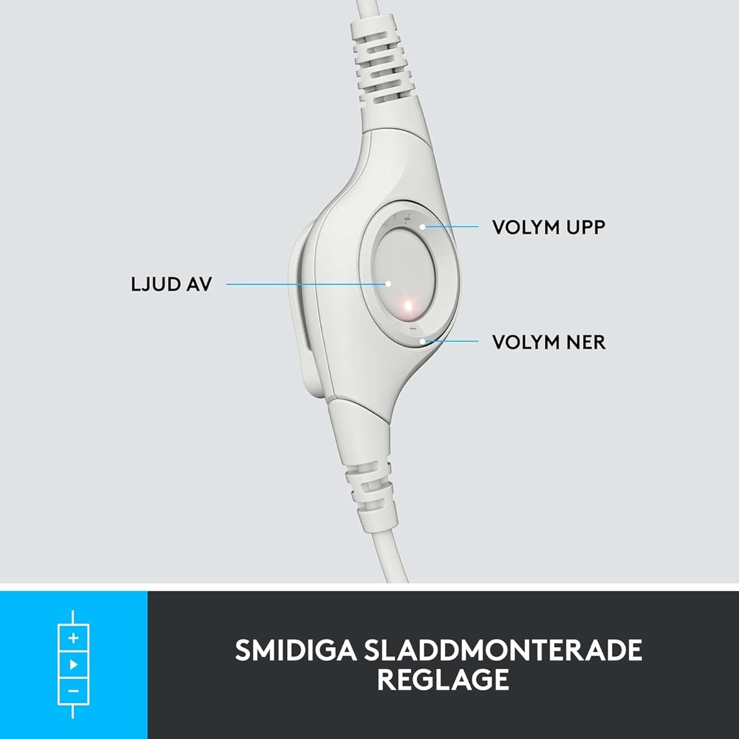 Thumbnail 3 de Logitech H390 kabelgebundene USB-A Headset für PC & Laptop mit Noise-Cancelling Mikrofon (Inline-Steuerung) – Weiß