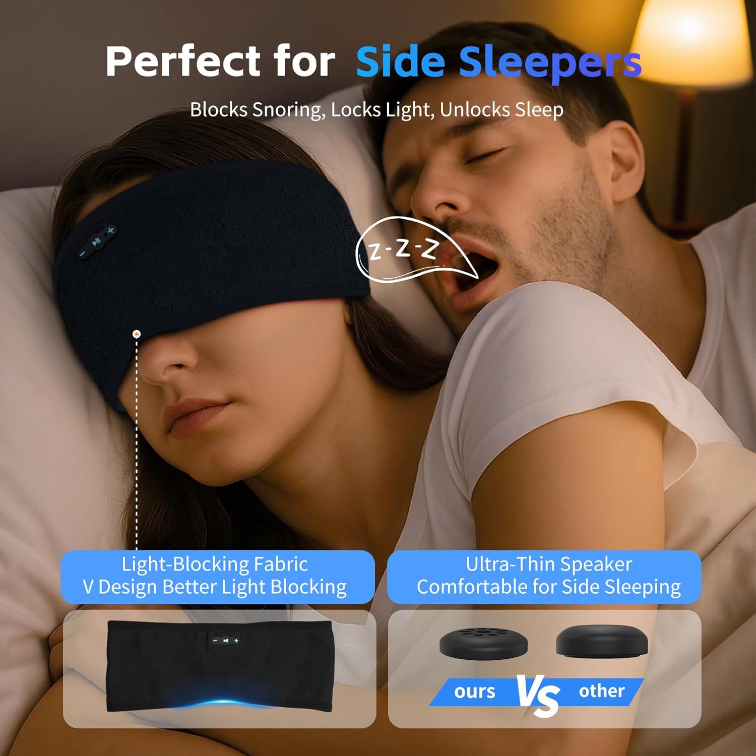 Thumbnail 3 de Sleep Headphones Bluetooth 6.0 Headband (3-in-1) — 20H Playtime, HD Stereo, Washable & Removable Speakers