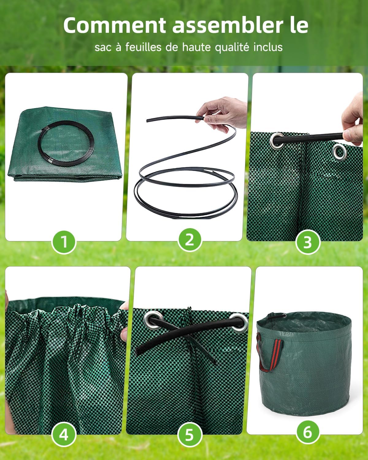 Thumbnail 6 de HAUSPROFI Désherbeur Manuel Extensible (91–117 cm) avec Sac de Jardin 50 L – 4 Dents et Retour Automatique