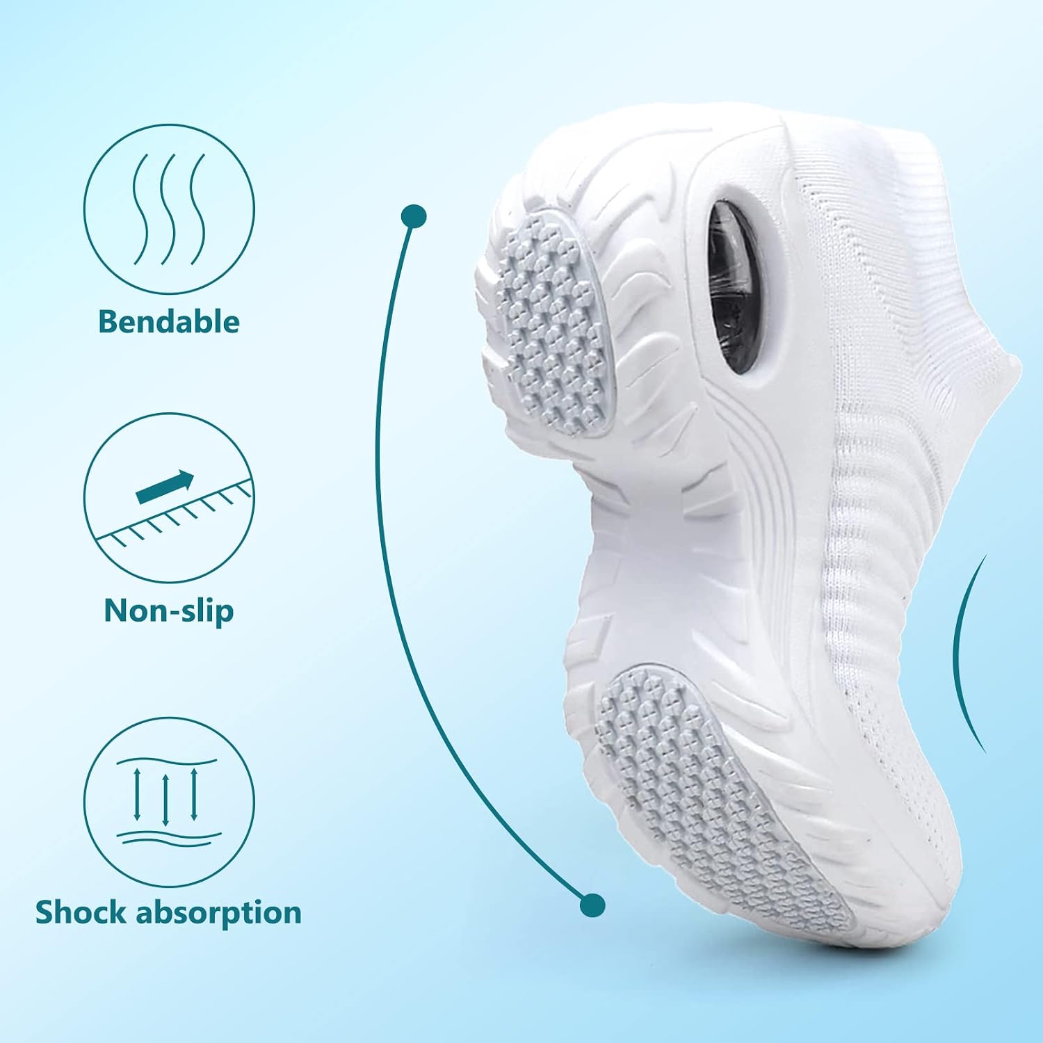 Thumbnail 6 de Slip On Trainers for Women Orthopedic Walking Shoes with Breathable Mesh and Air Cushion Wedge Sole