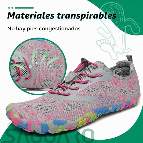 Thumbnail 2 de SAGUARO Zapatillas Barefoot Minimalistas para Hombre/Mujer Rosa 38 EU