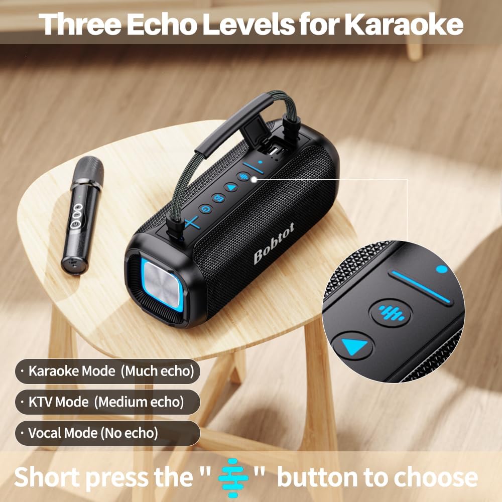 Thumbnail 2 de Bobtot ET29-HSK Portable Karaoke Machine, 40W, IPX6, RGB Lights