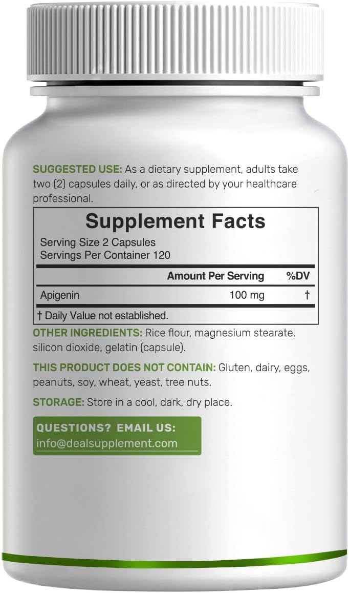 Detalle de Apigenin Supplement 100 mg Per Serving