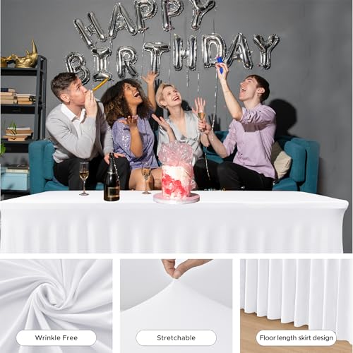 Thumbnail 5 de HolidayIdeas 30x96 Inch Spandex Tablecloths 4 Pack 🎉
