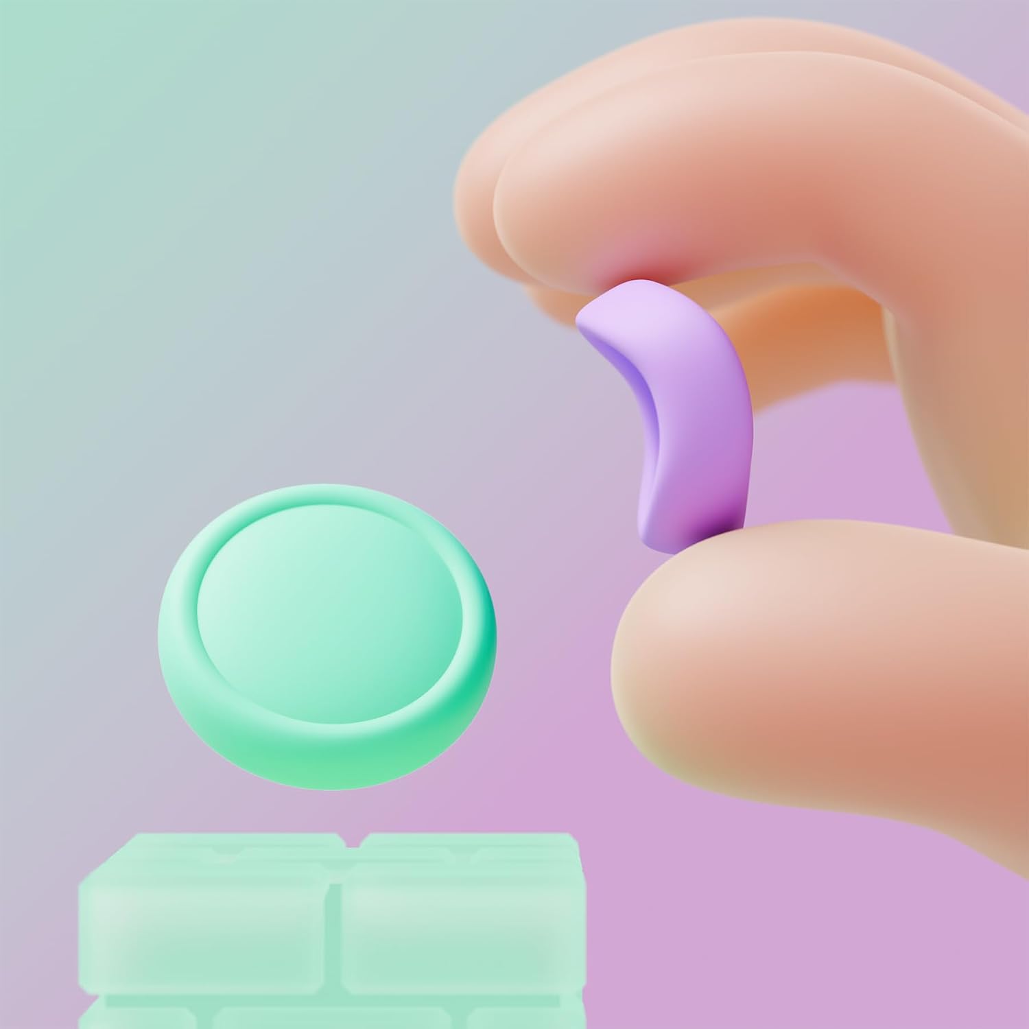 Thumbnail 5 de PlayVital Thumb Grips for Nintendo Switch 2 – 4-Pack Silicone Joystick Caps (Soft Violet & Mint Green)