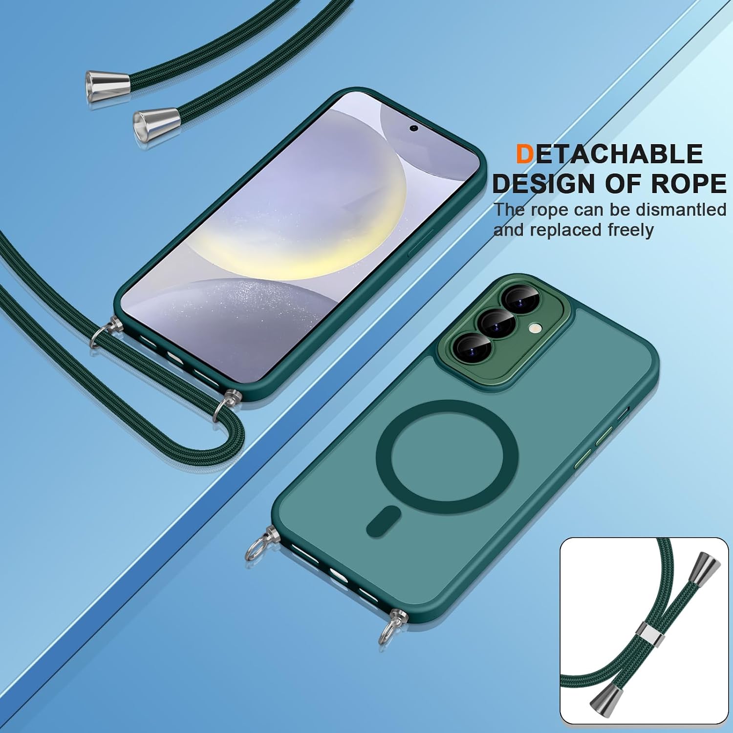 Thumbnail 6 de Pnakqil Cover Magnetica con Cordino per Samsung Galaxy S24 5G – Compatibile MagSafe, Slipée e AntiGraffi con Collana Regolabile