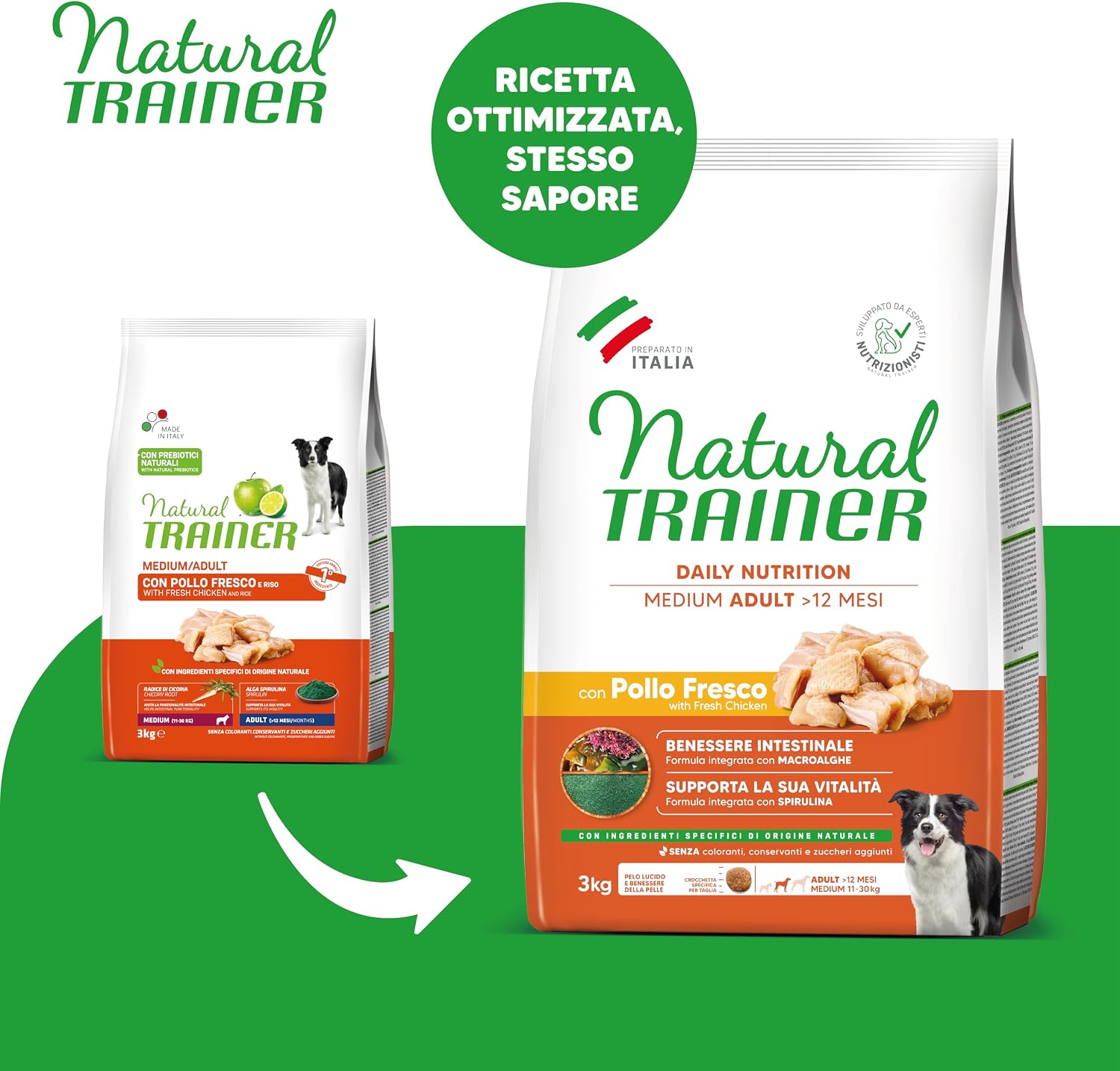 Detalle de Trainer Natural Cibo per Cani Medium Adult, Pollo – 3 Kg