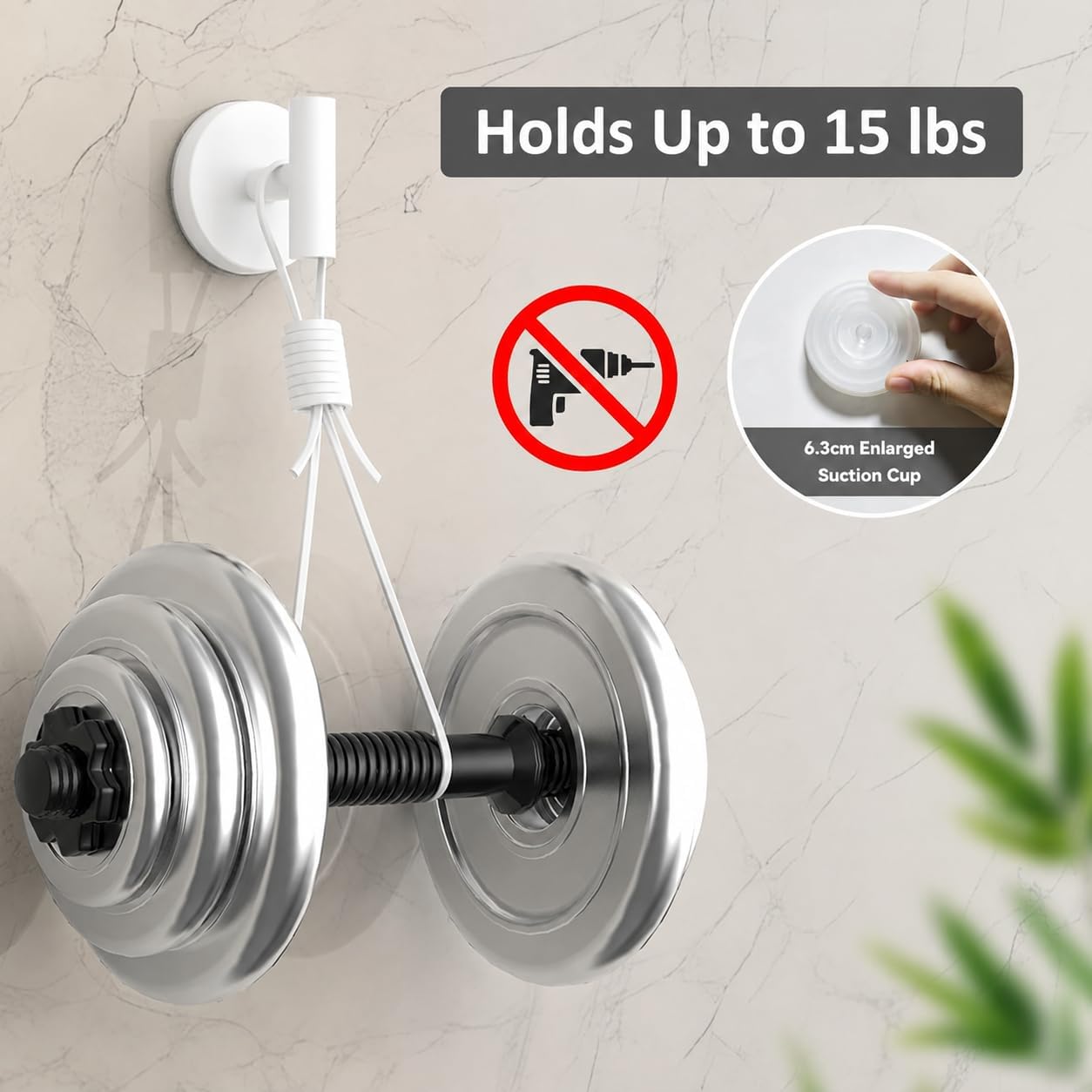 Thumbnail 2 de MOTAIPEAK 63-hooks Suction Cup Shower Hooks, White Stainless Steel 2-Pack