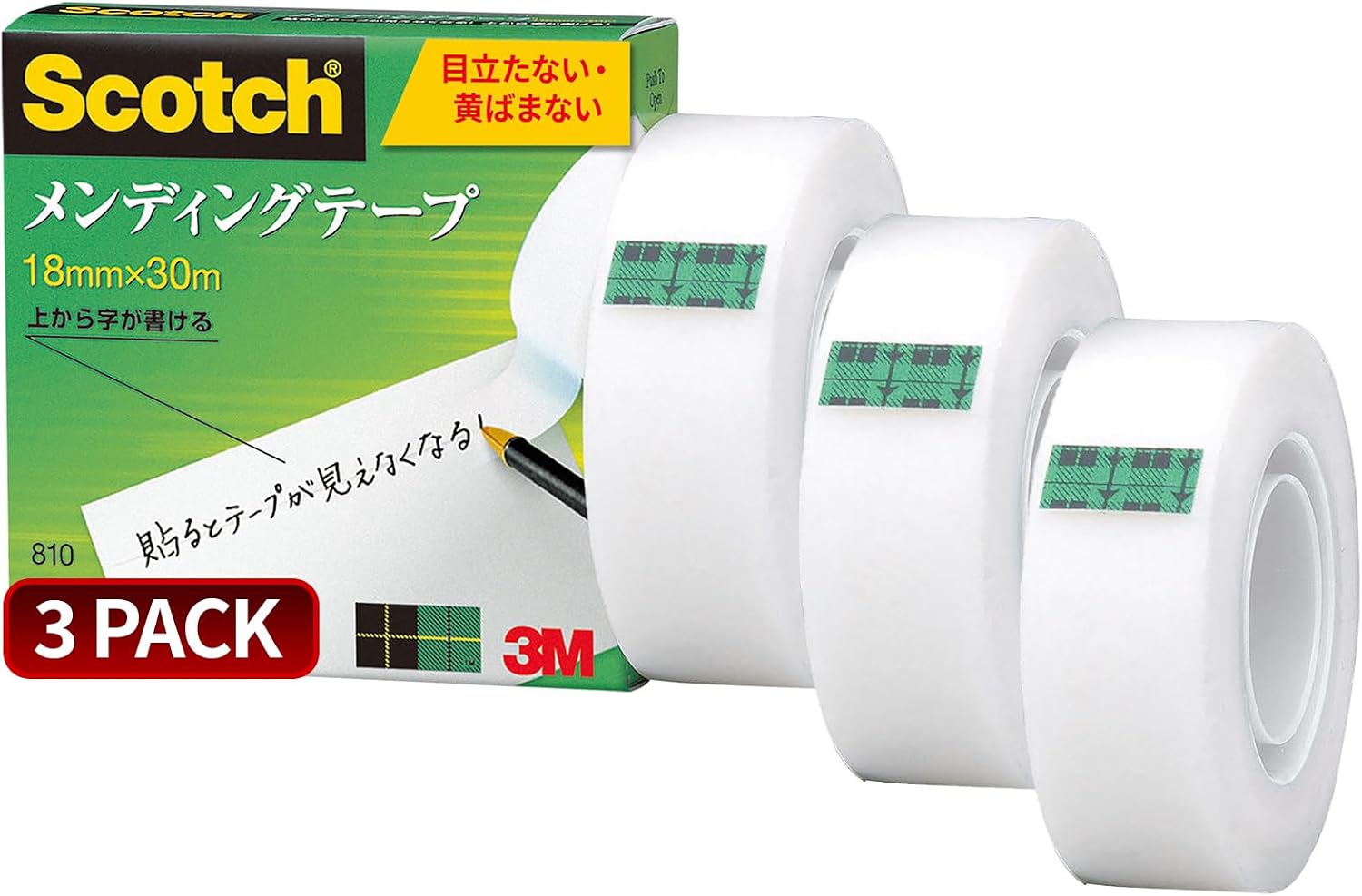Detalle de 3M スコッチ 810-1-18-SIOC メンディングテープ 小巻 18mm×30m・3巻
