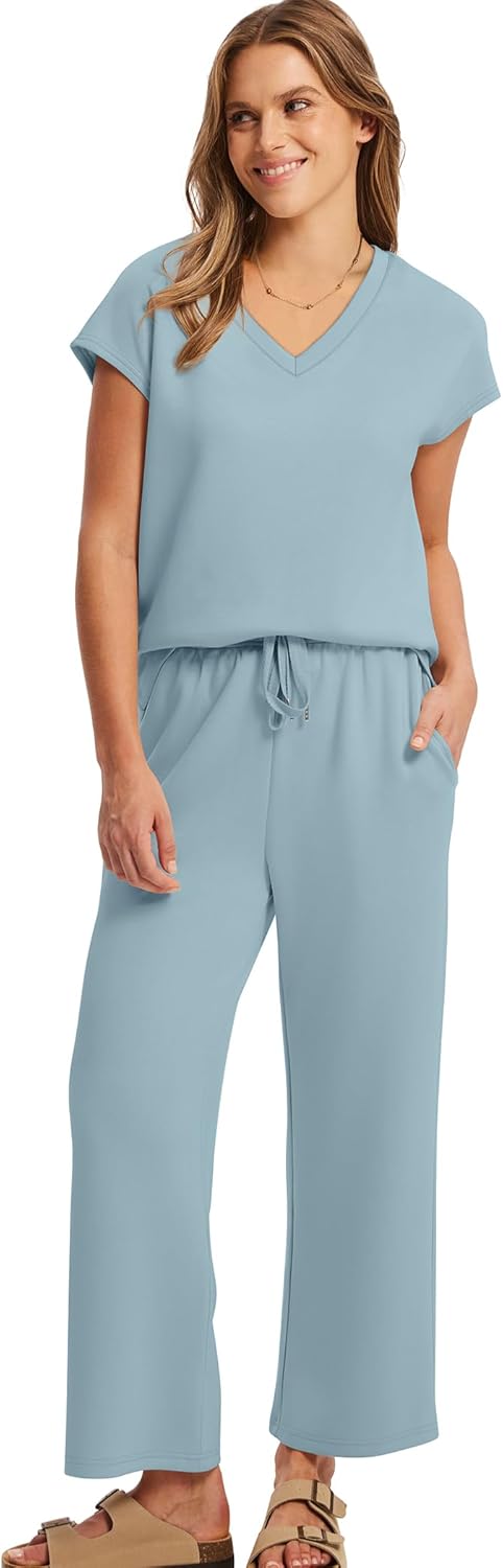Thumbnail 2 de Saloogoe Two Piece Set V Neck Top and Pants