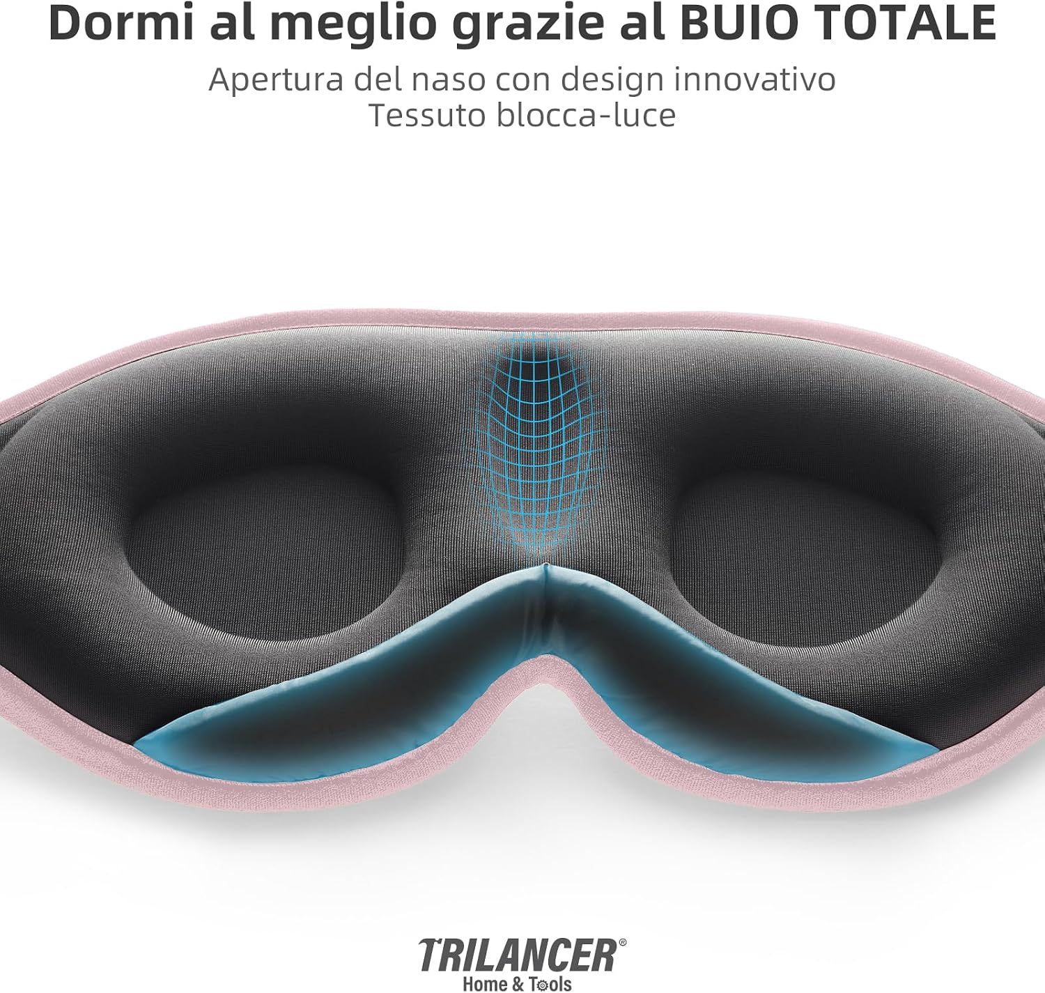Thumbnail 2 de 2026 Mascherina per Dormire Innovativa Rosa: oscuramento al 99,99% con tessuto Ice Silk, solo 30 g