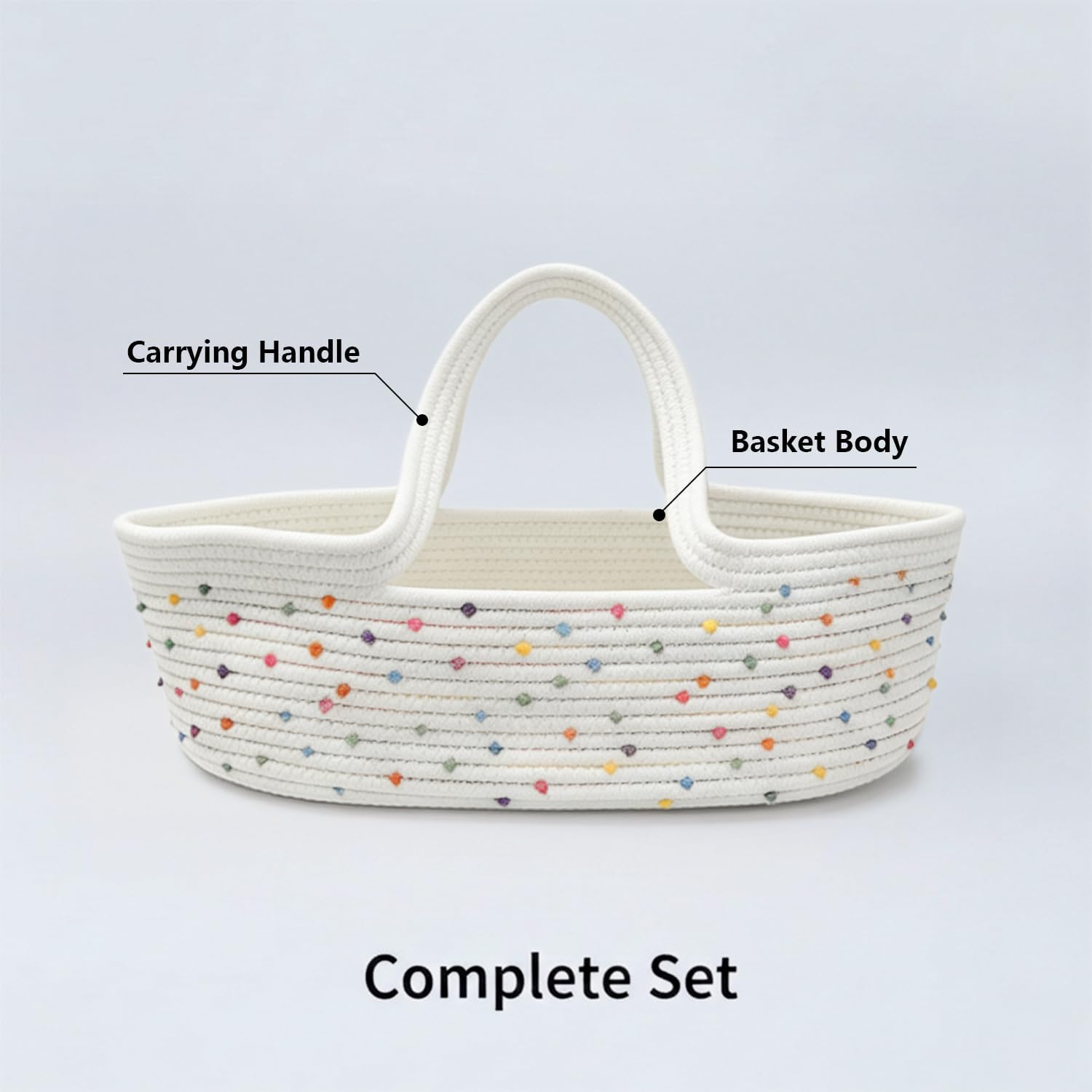Thumbnail 3 de Pinky Reborn Rainbow Design Cotton Rope Reborn Doll Basket – Foldable With Handle
