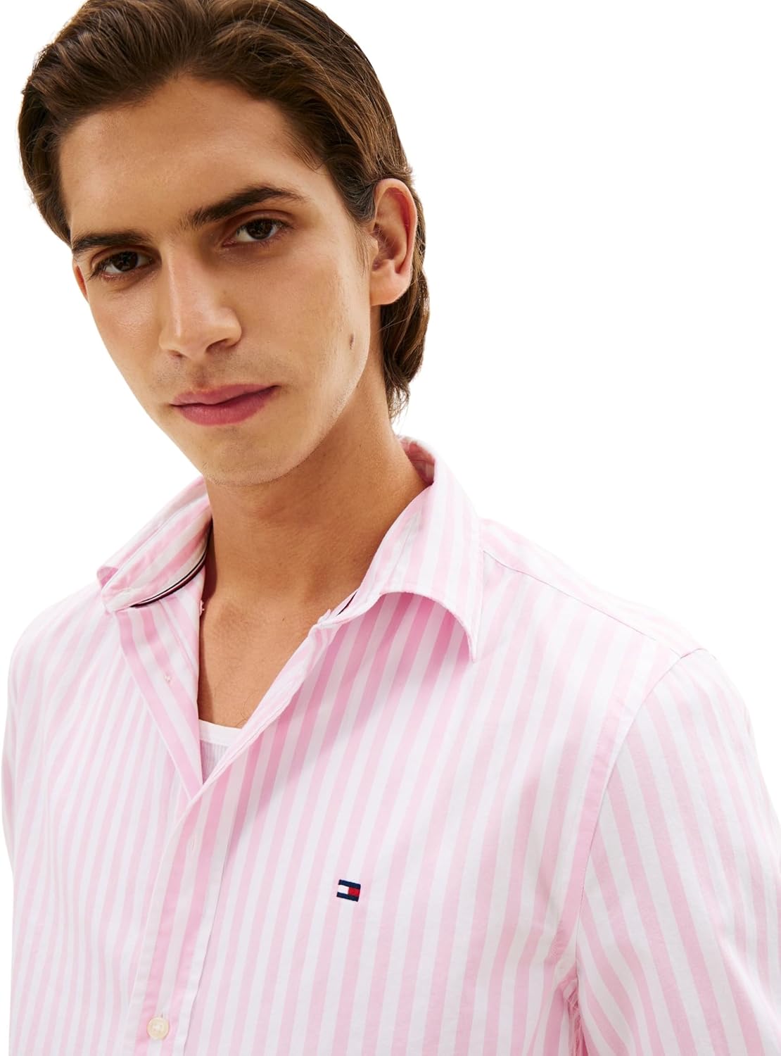 Detalle 2 de Tommy Hilfiger Men's Flex Poplin Classic STP RF Shirt Mw0mw37549 Long-Sleeve