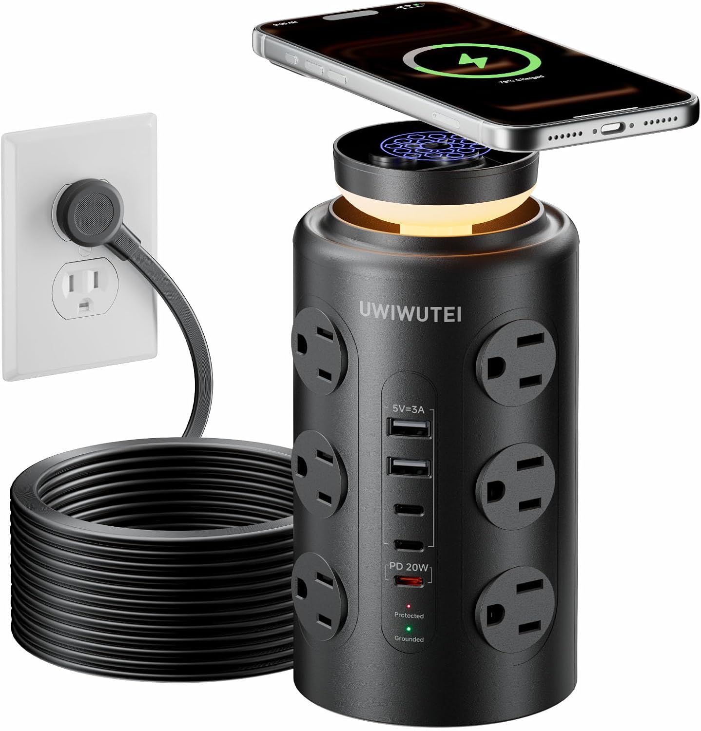 Thumbnail 6 de Tower Power Strip Surge Protector 16 Outlets