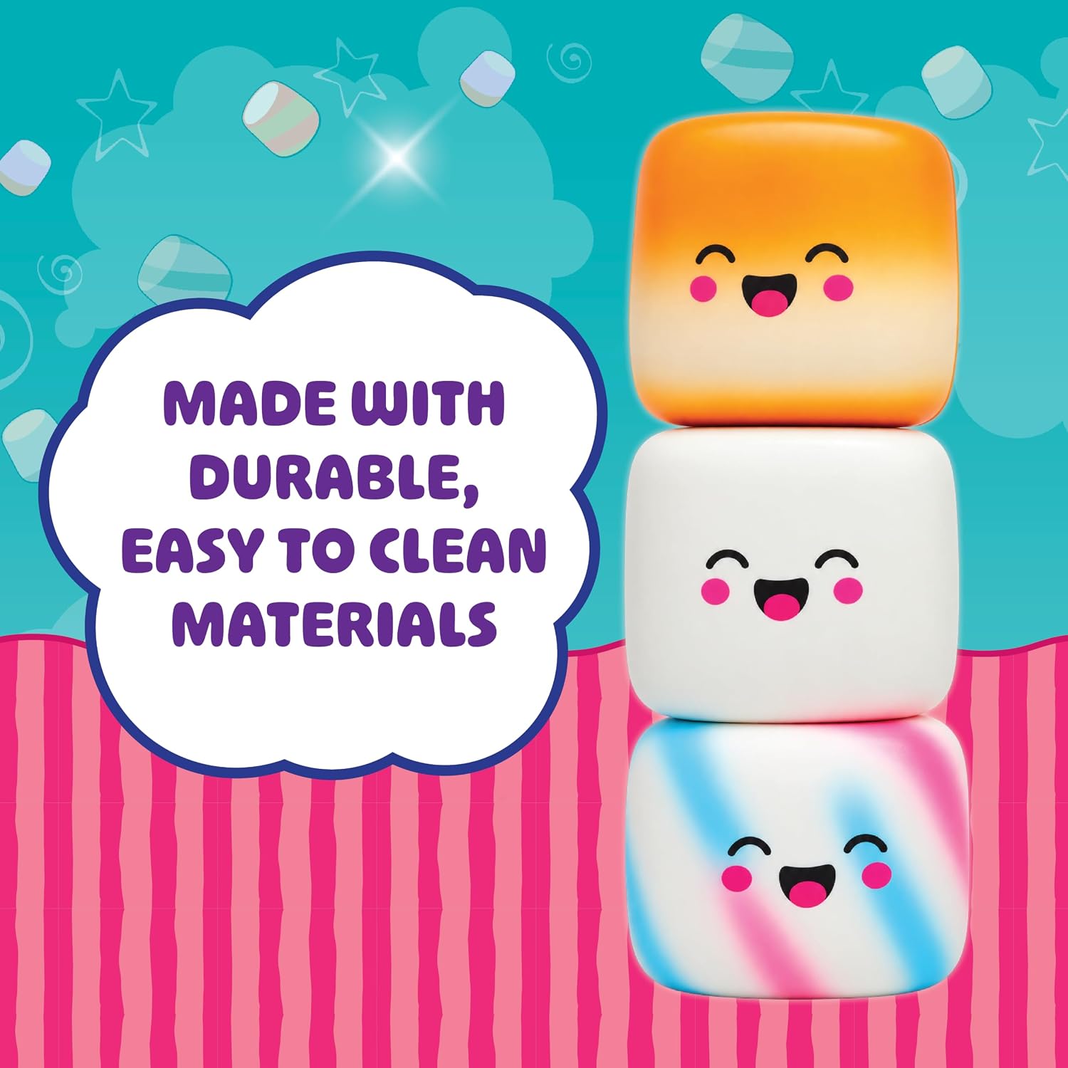Detalle 2 de PlayMonster 26363 Squeeze Please Marshmallow Fidget Toys, 3-Pack, Slow-Rise Foam