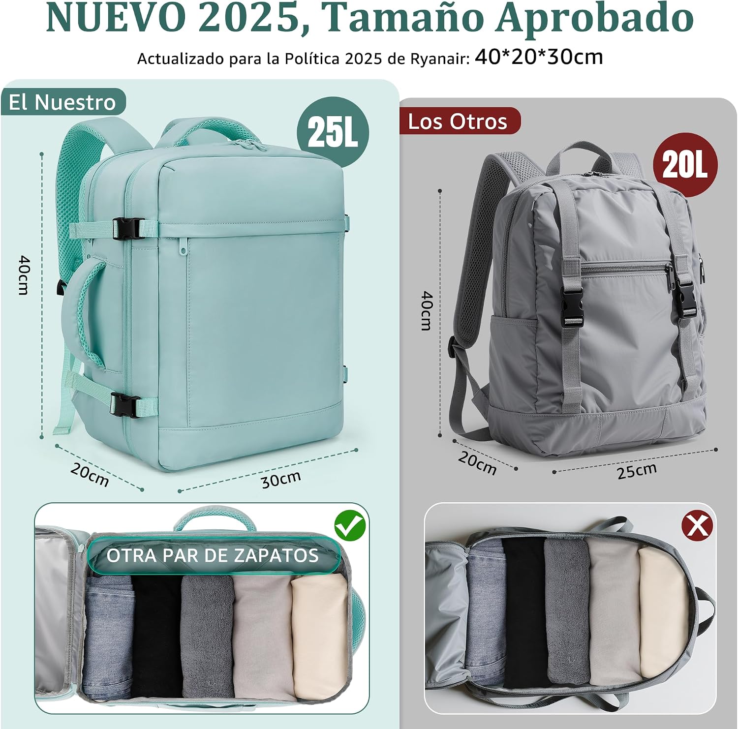 Thumbnail 1 de VSNOON Mochila Viaje Cabina 25L 40x30x20