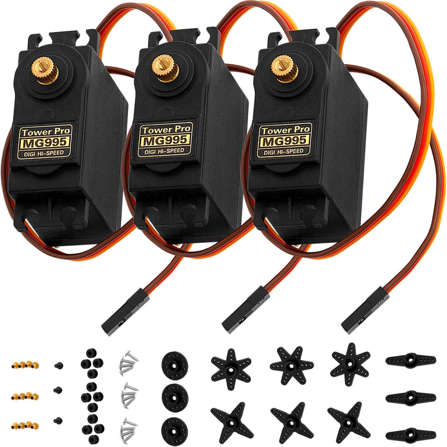 AZDelivery 3x MG995 servomoteur numérique micro pour hélicoptère RC et projets Arduino/Raspberry Pi