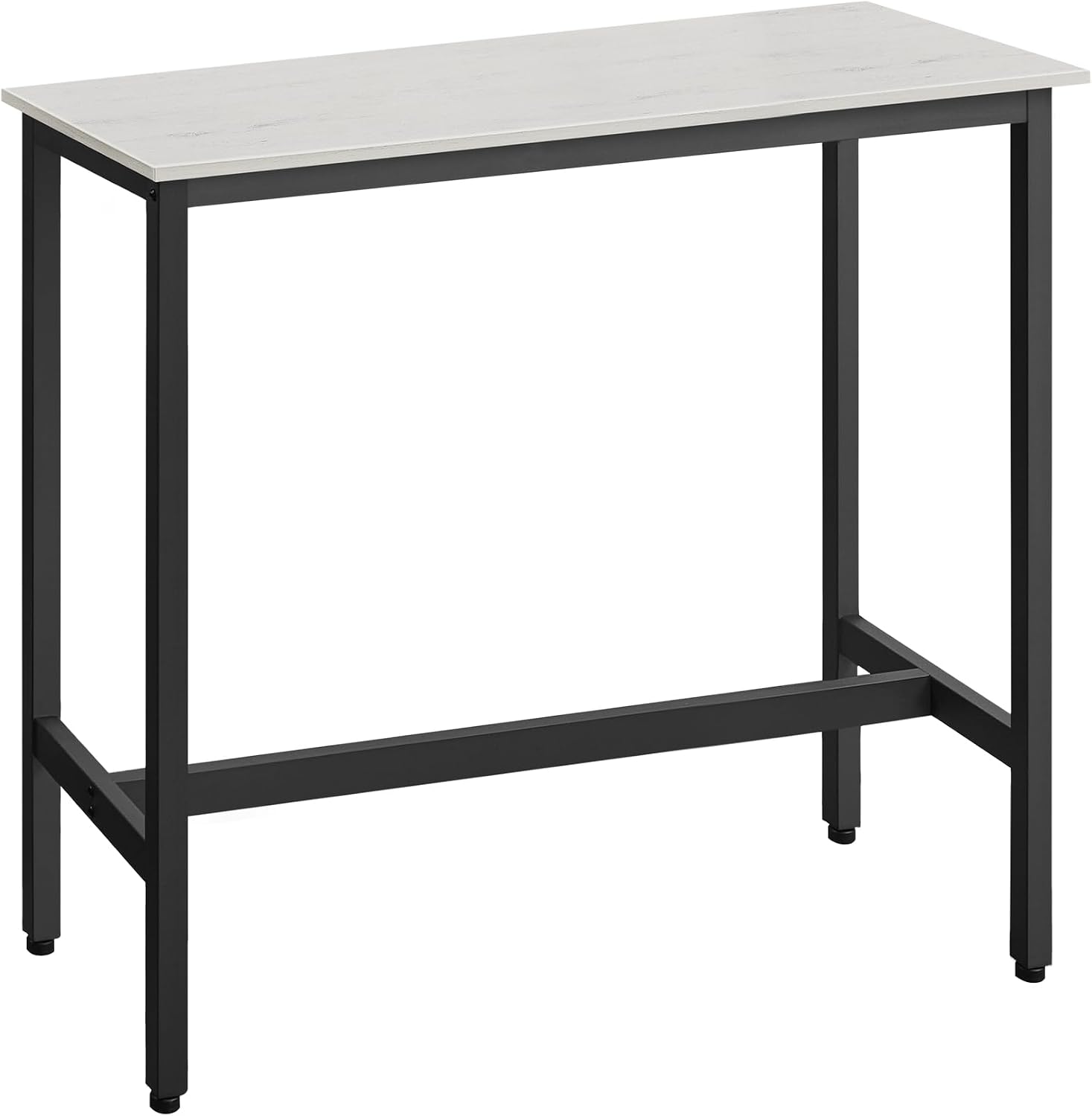 VASAGLE Tavolo da Bar Rettangolare Stretto LBT010B73, 40 x 100 x 90 cm bianco vintage e nero inchiostro