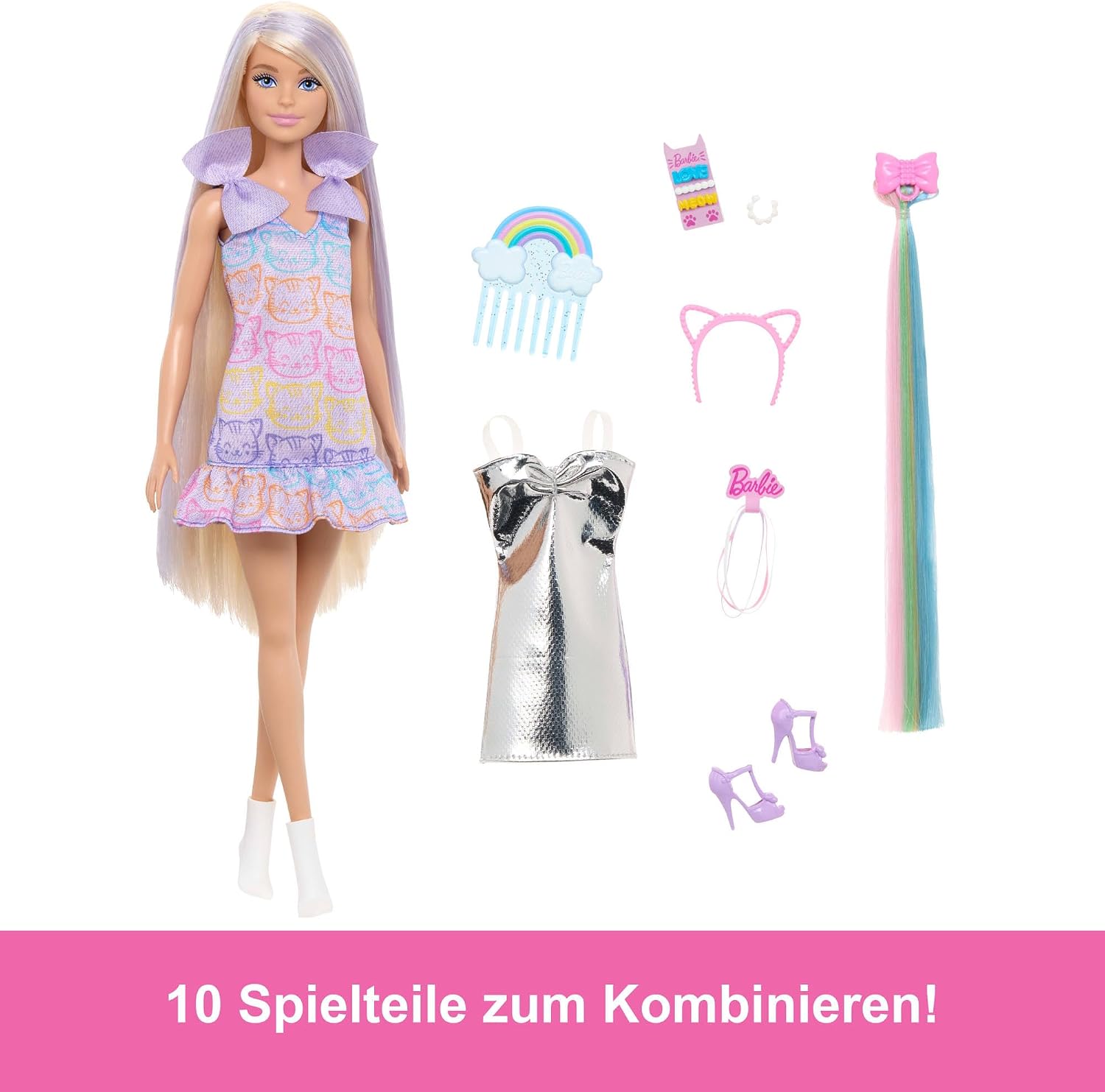 Detalle de Barbie JCT72 Modepuppe mit 22 cm Haaren