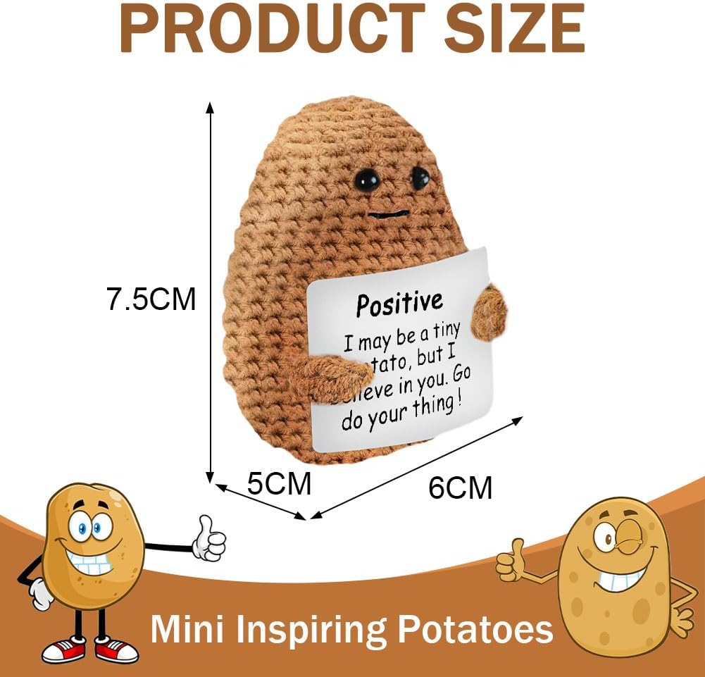 Detalle 2 de Aolso gebreide positieve aardappelen, 2 stuks met aanmoedigingskaart, maat L