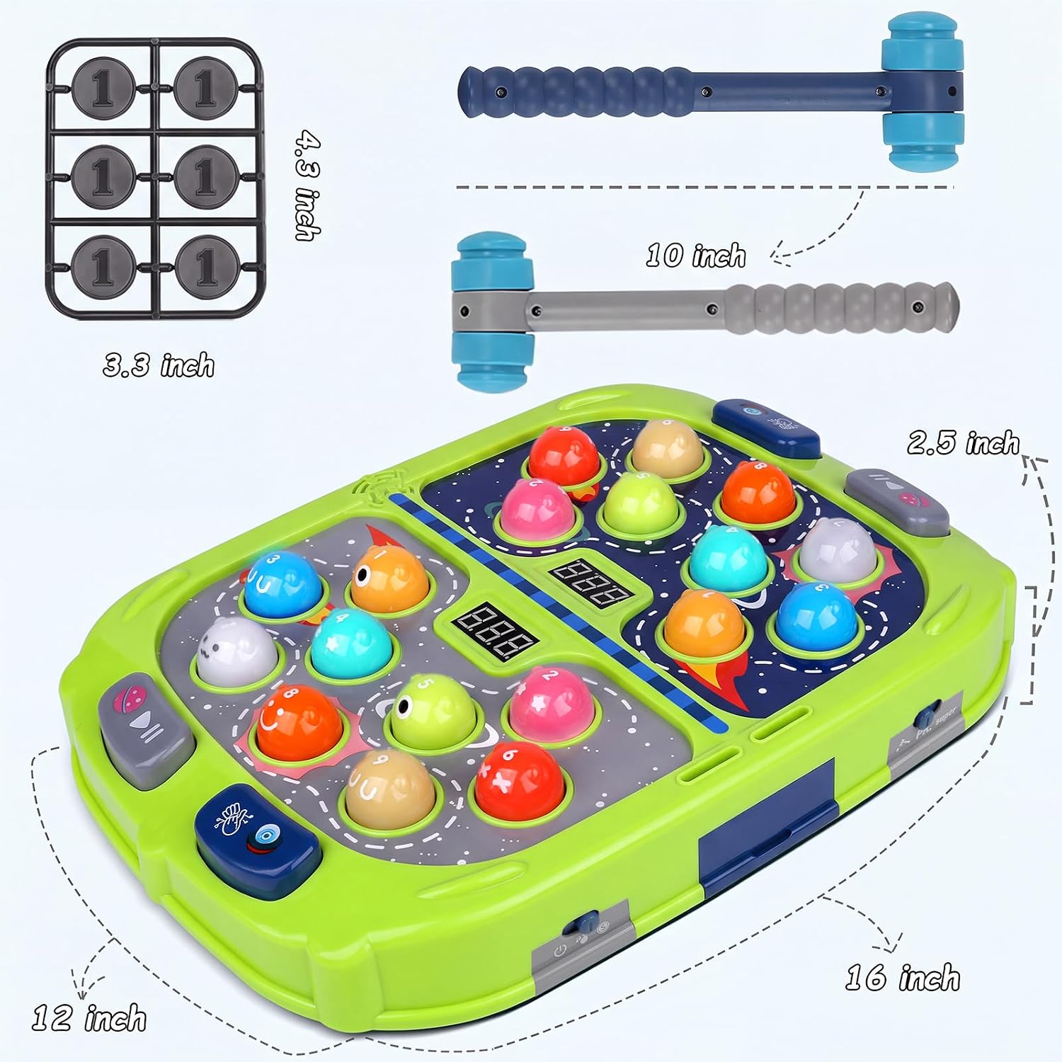 Thumbnail 6 de Whack Game Mole for Kids: Interactive 3-Mode Hammer Toy for Ages 3–8