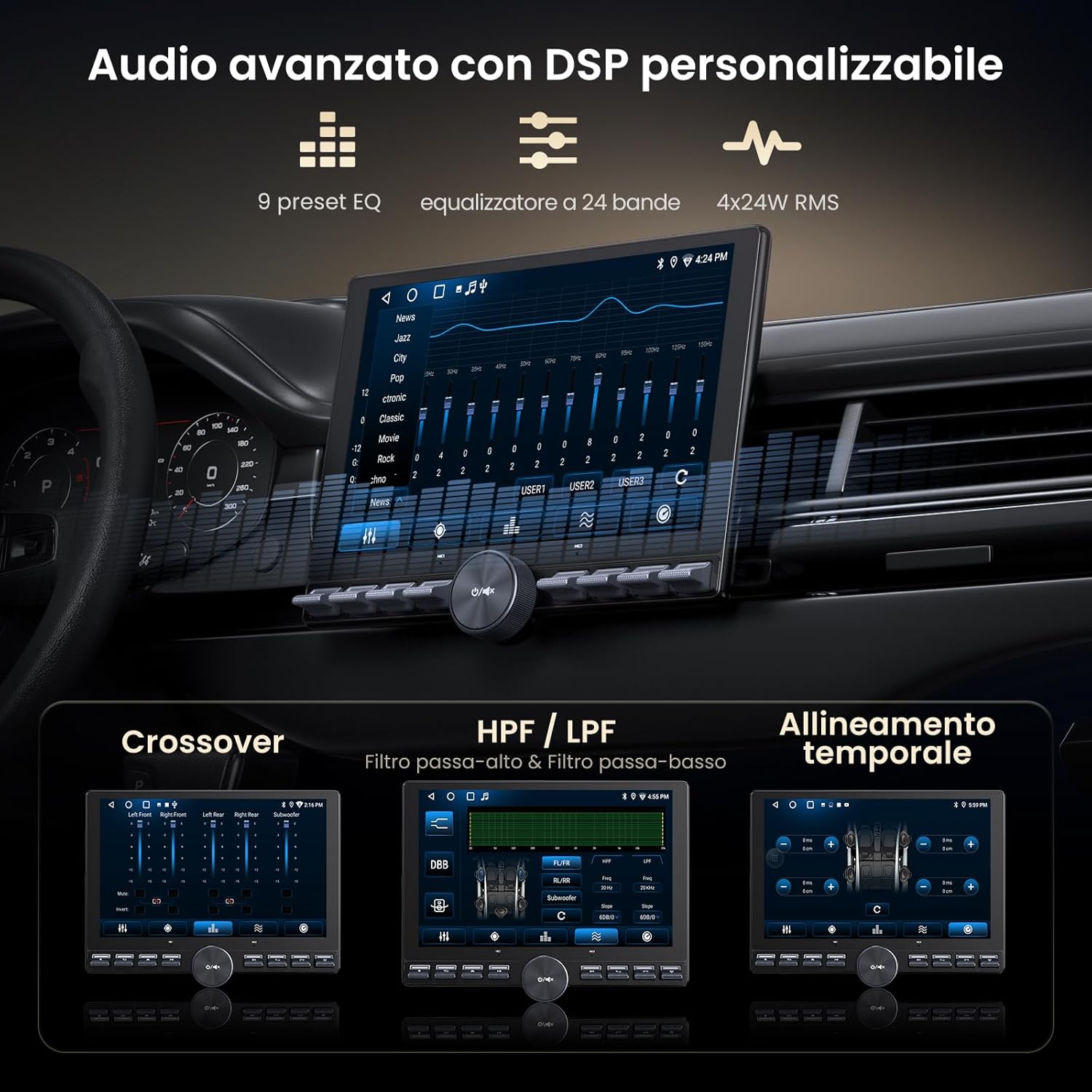 Detalle de ATOTOZONE 10,1" FlexView Android Autoradio with Schermo Fluttuante Adattivo per 1DIN & 2DIN
