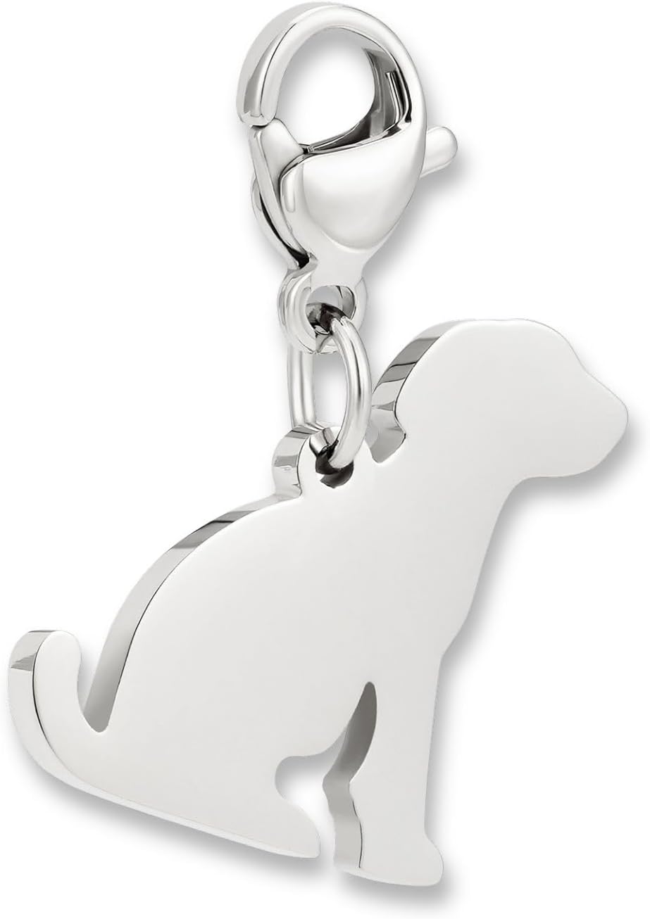Detalle 2 de GD GOOD.designs Charms Anhänger mit Karabiner-Verschluss – 316L Edelstahl, Silber oder 18K-Vergoldung