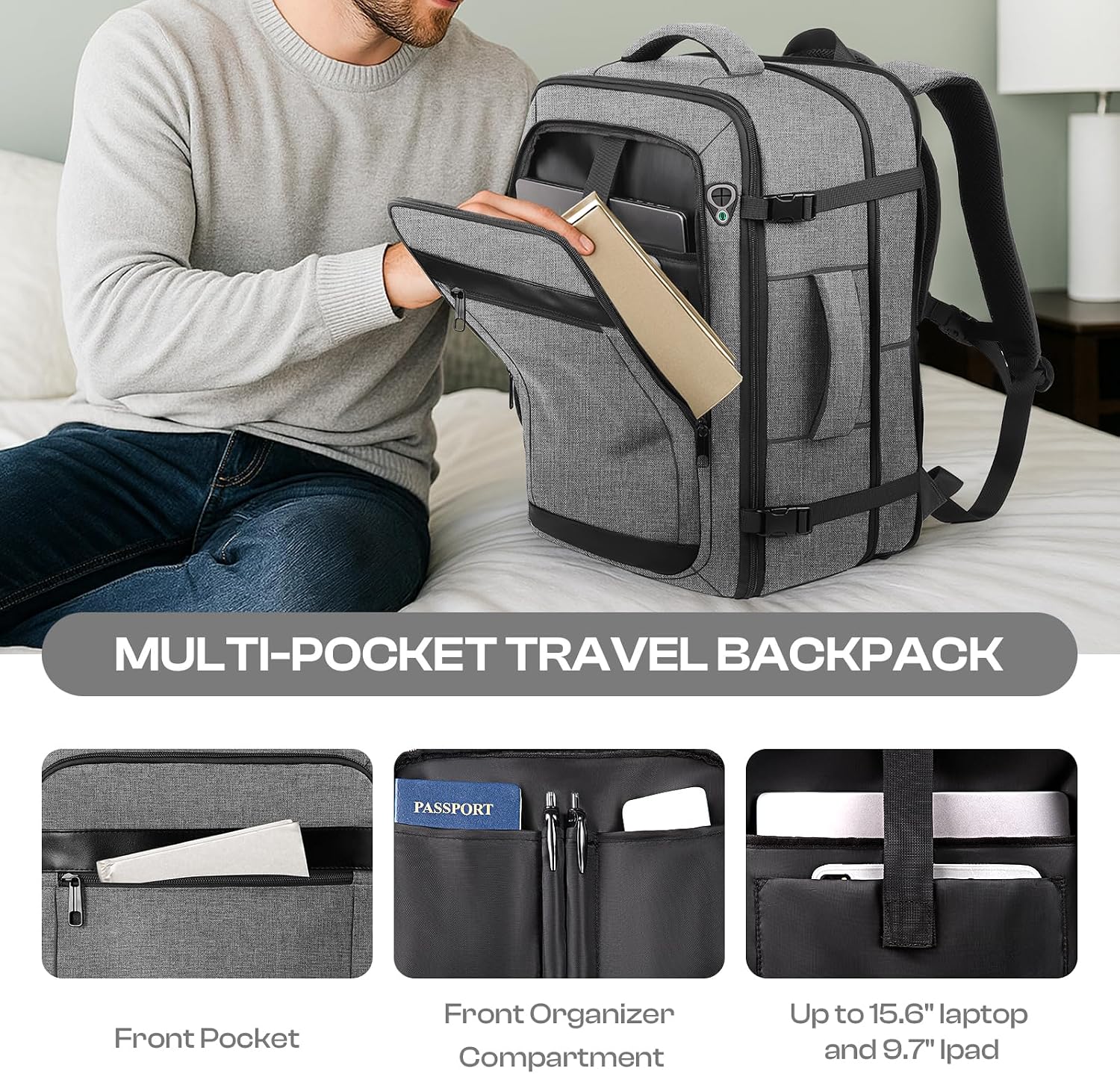 Detalle de Riliamo Expandable Laptop Backpack, 17.3-Inch