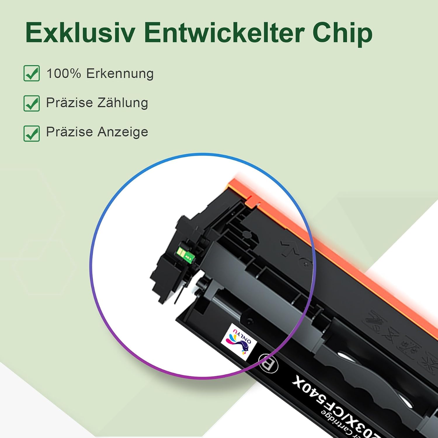 Detalle 2 de ONLYU 203X CF540X Toner-Set kompatibel für HP Color LaserJet Pro M281fdw & M254 Series