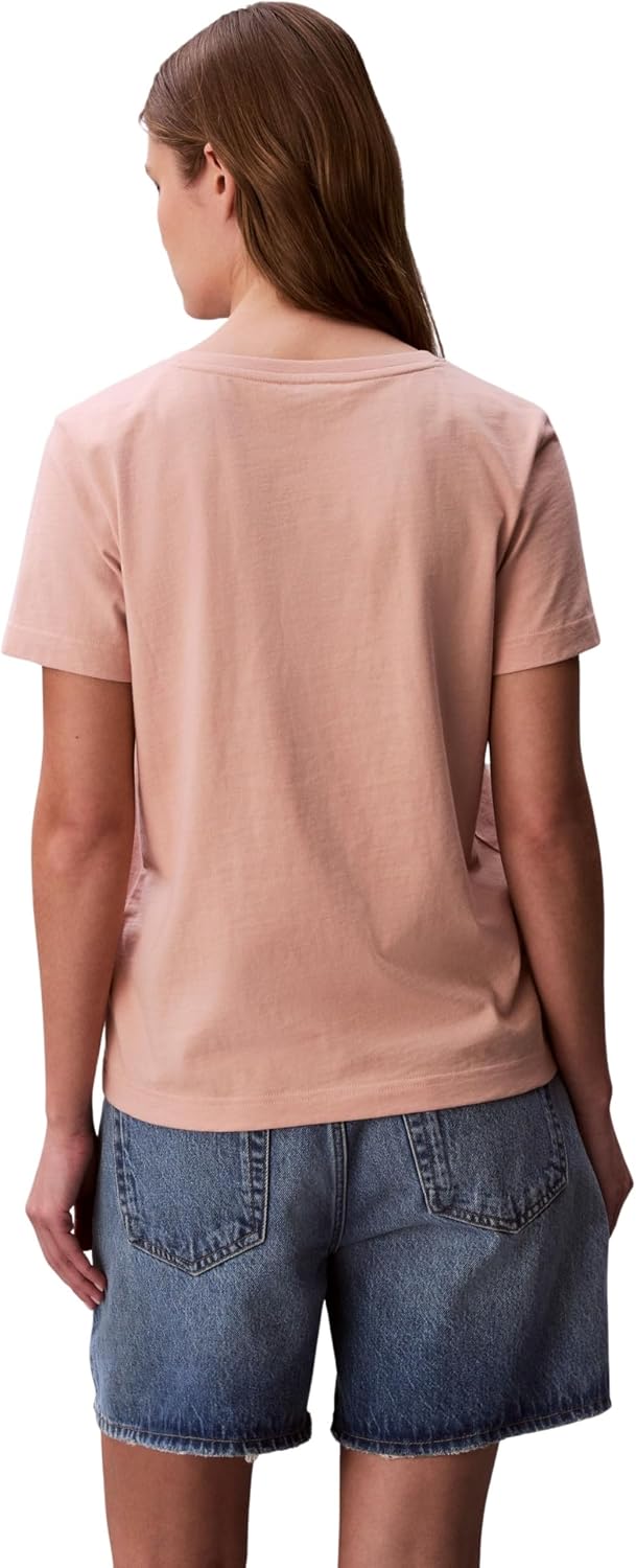 Detalle 2 de T-shirt manches courtes femme Calvin Klein Archive Jersey Tee à col en V