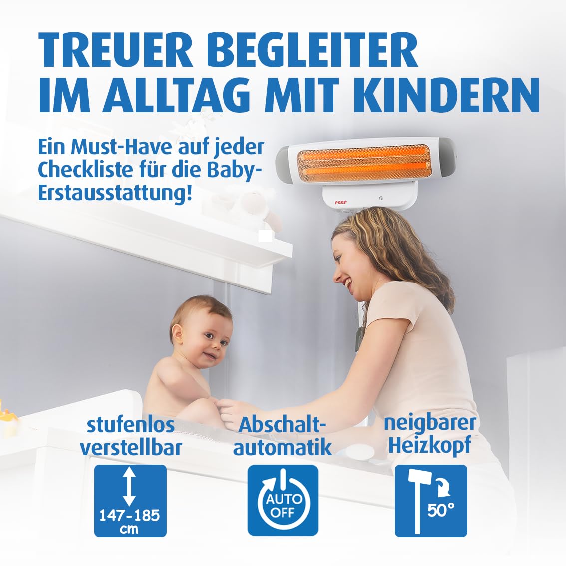 Thumbnail 3 de Reer FeelWell 2in1 Wickeltischstrahler 2 Heizstufen