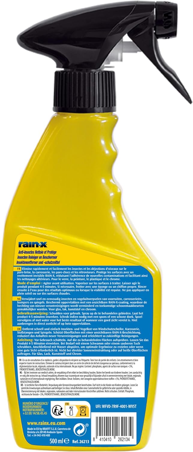 Thumbnail 1 de Rain-X Anti-Insectes et Protecteur Voiture – Nettoyant 500 ml pour insectes et fiente d'oiseaux avec protection hydrophobe