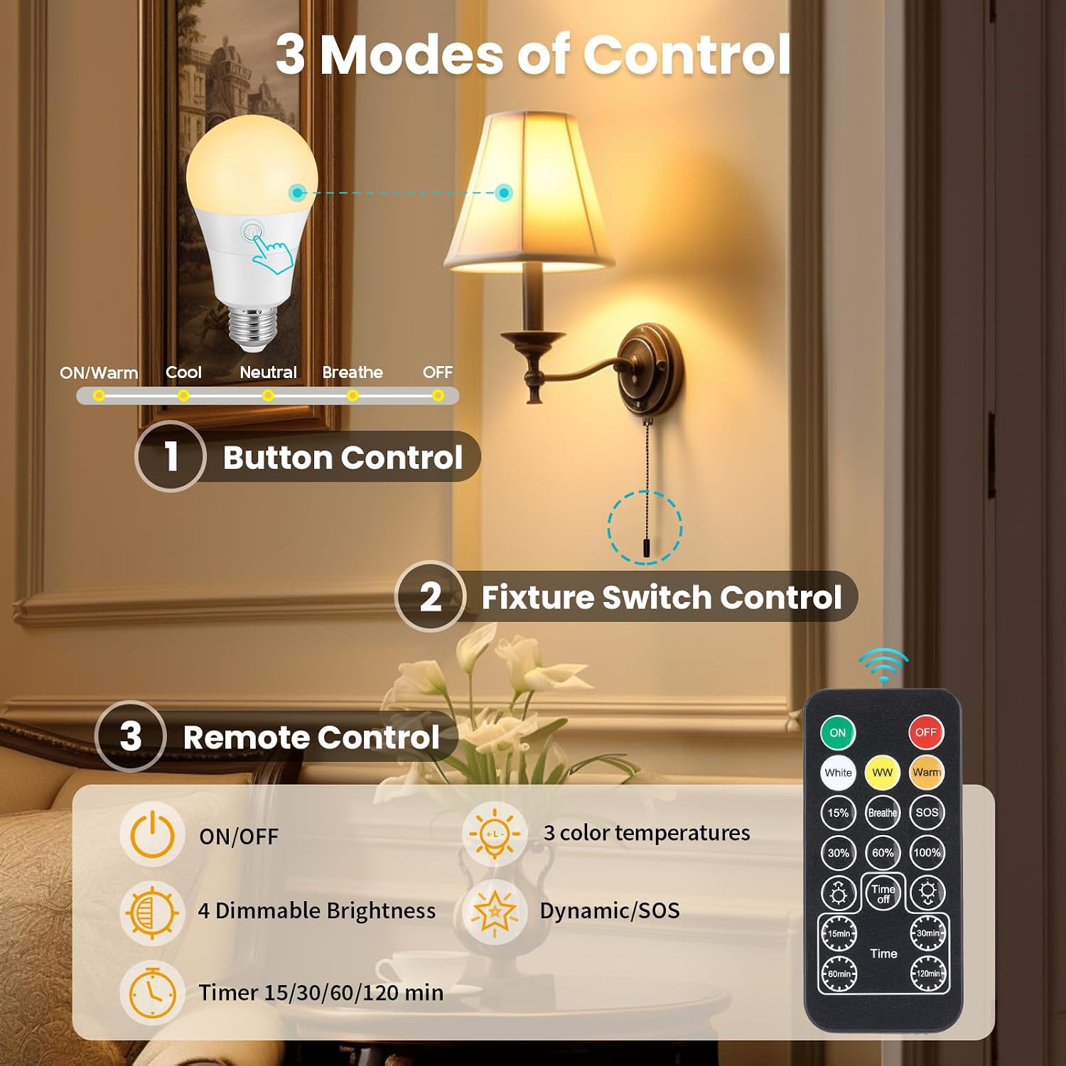Detalle 1 de INTERESTIME INT-CXDP-2EU oplaadbare E27-ledlampen, 7 W, magnetisch, set van 2