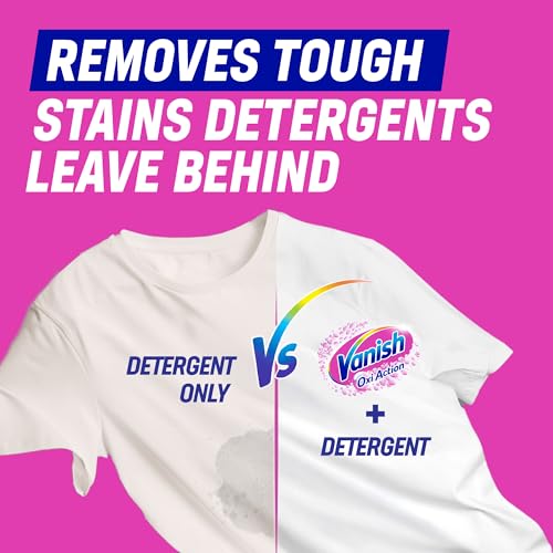 Detalle de Vanish Crystal White Stain Remover Powder, 1.41kg – Oxi Action for Quick Wash