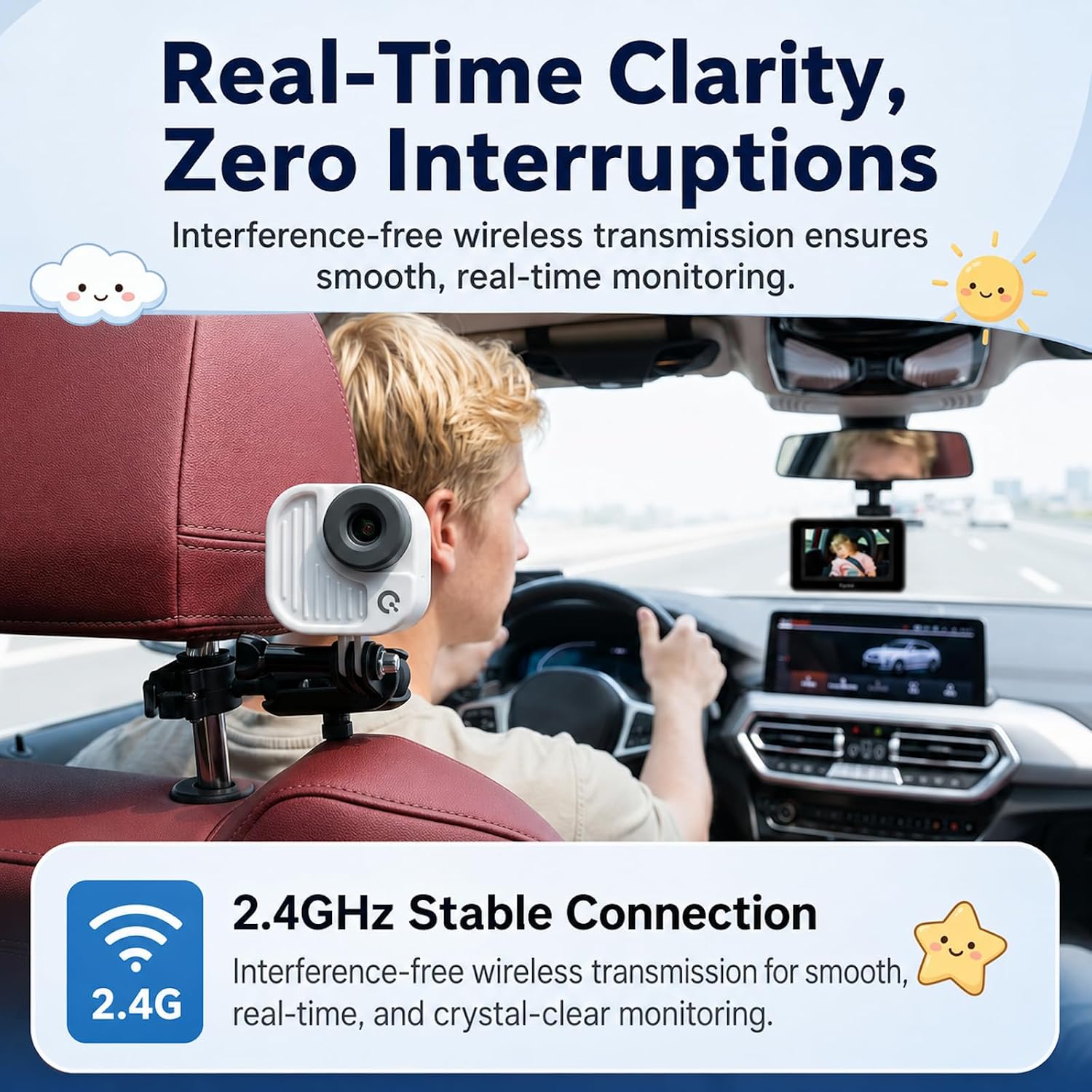 Thumbnail 5 de Ognee SC-AI08 Baby Car Camera, 2K Color Night Vision and Touchscreen